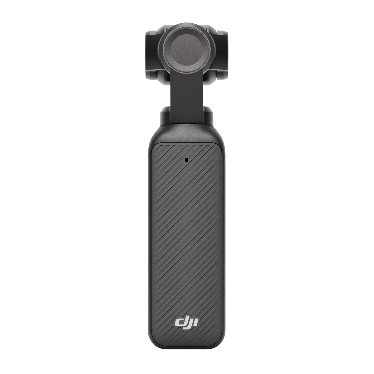 DJI Osmo Pocket 3 – Rückseite mit strukturierter Griffoberfläche und DJI-Logo