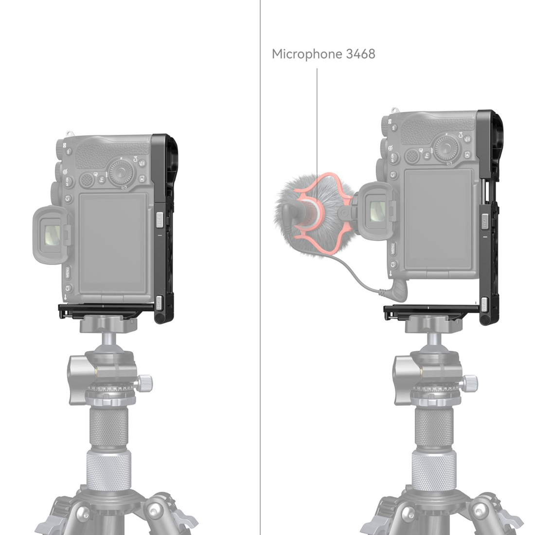 SmallRig 3984 faltbares L-Bracket für Sony A7R V / A7 IV A7S III Kameras,  Mikrofon Demonstration