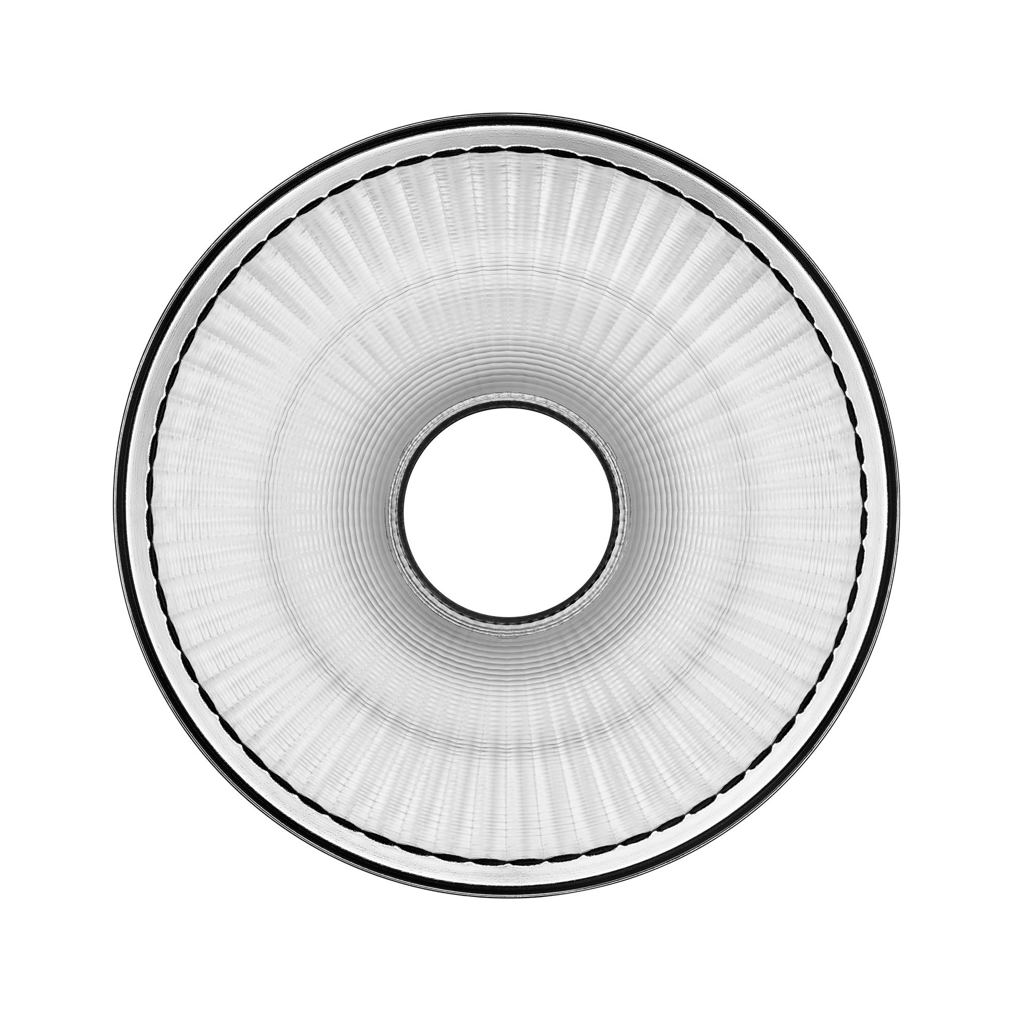 Frontansicht des Profoto PowerBeam Reflektors mit kreisförmiger, hochreflektierender Innenbeschichtung