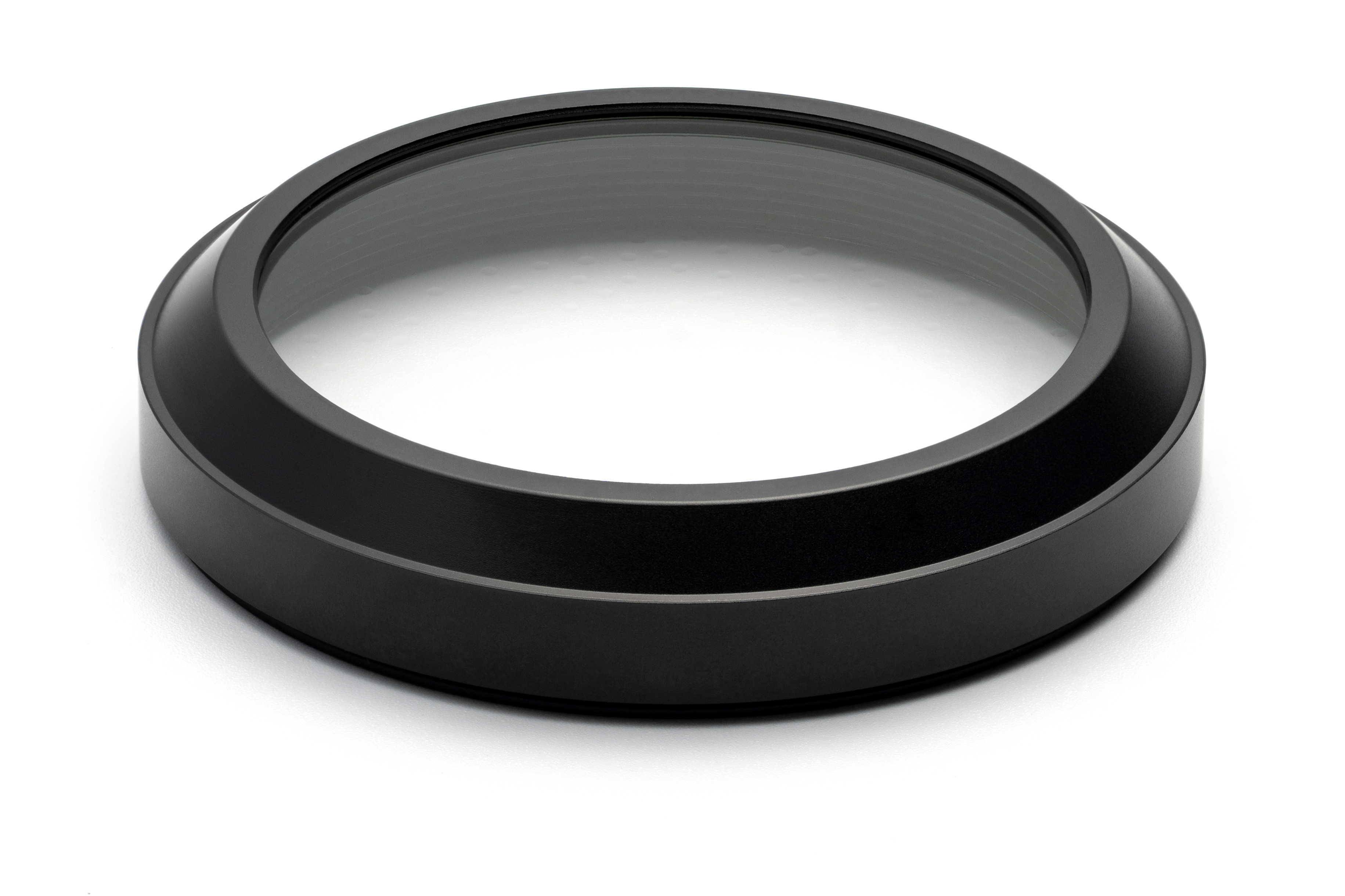 NiSi Highlight Diffusion Filter für Fujifilm X100-Serie in Schwarz, Vorderansicht des Diffusionsfilters mit Metallring