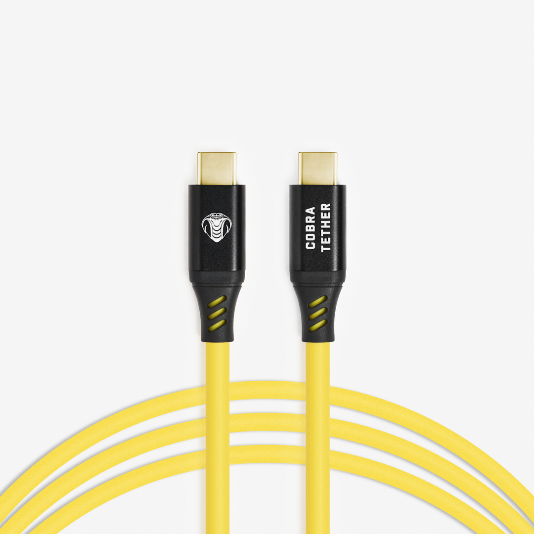 USB-C Tether Kabel (10m, gerader Stecker, gelb)