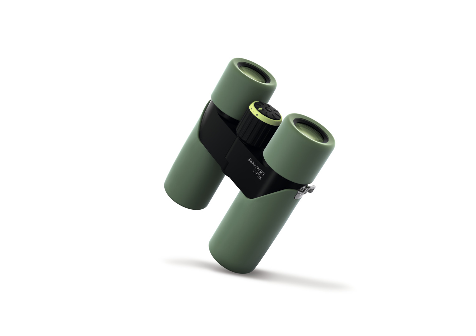 Swarovski CL Companion 8x30/10x30 grün – schräge Ansicht mit Fokus auf Gehäuse und Fokussierrad