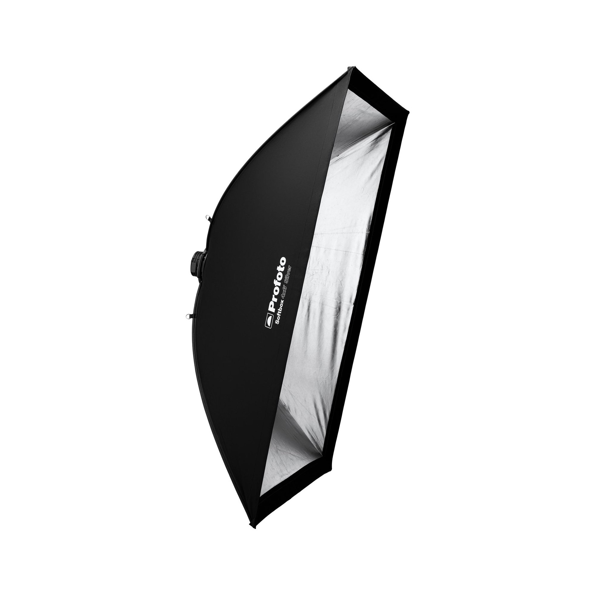 Innenansicht der Profoto Softbox 4x6 Silver mit silberner Reflexionsbeschichtung für hohe Lichtausbeute.