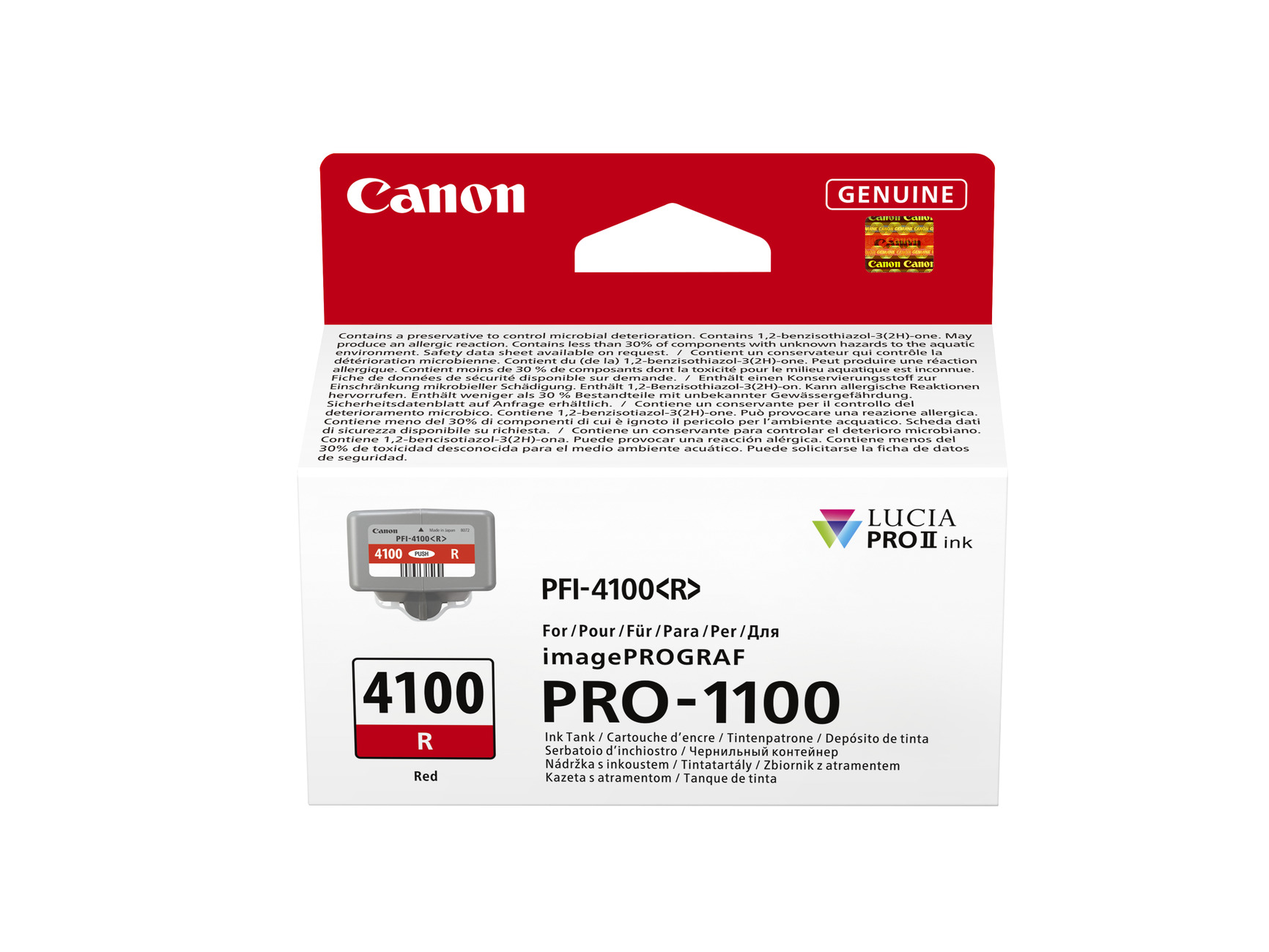 Canon PFI-4100 Tinte (80ml) in der Farbe Rot - Verpackung
