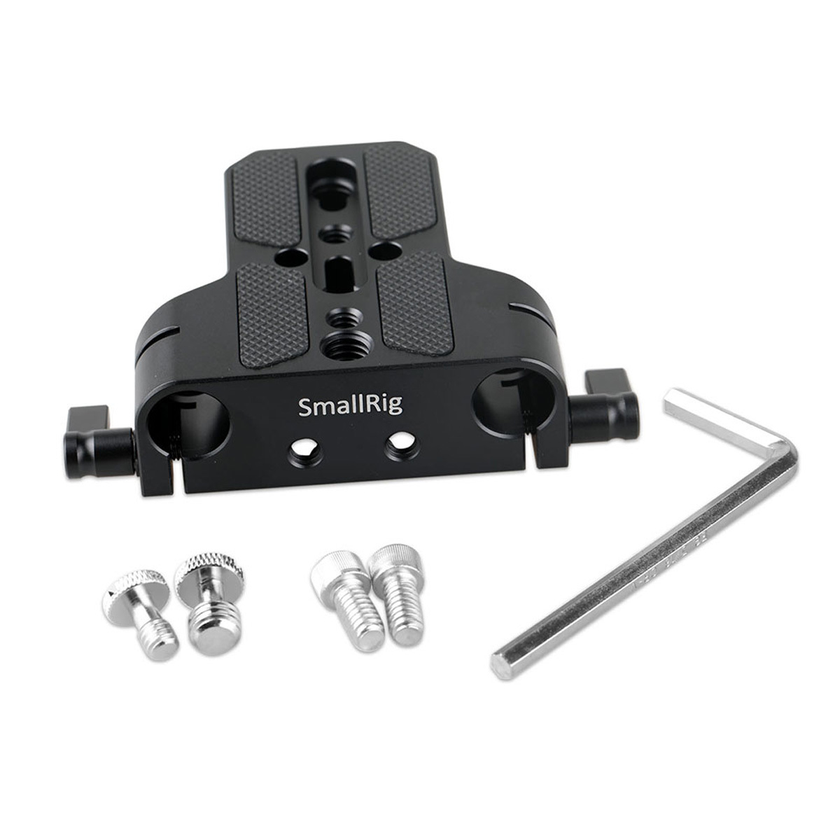 SmallRig 1674 Baseplate mit Dual 15mm Rod Clamp – Lieferumfang mit Schrauben und Inbusschlüssel