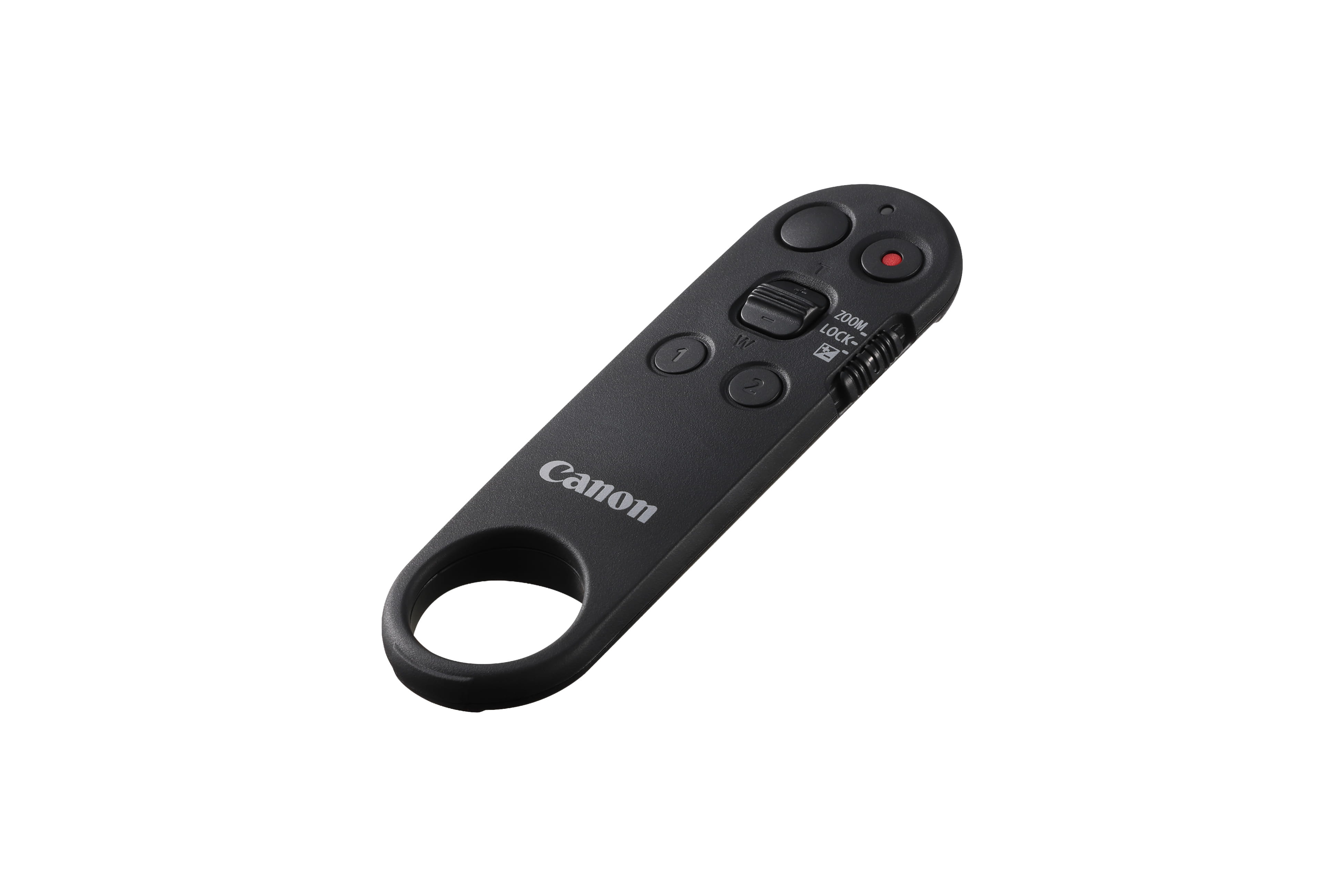 Canon BR-E2 kabelloser Fernauslöser mit Zoomsteuerung und Aufnahmetaste in schräger Produktansicht