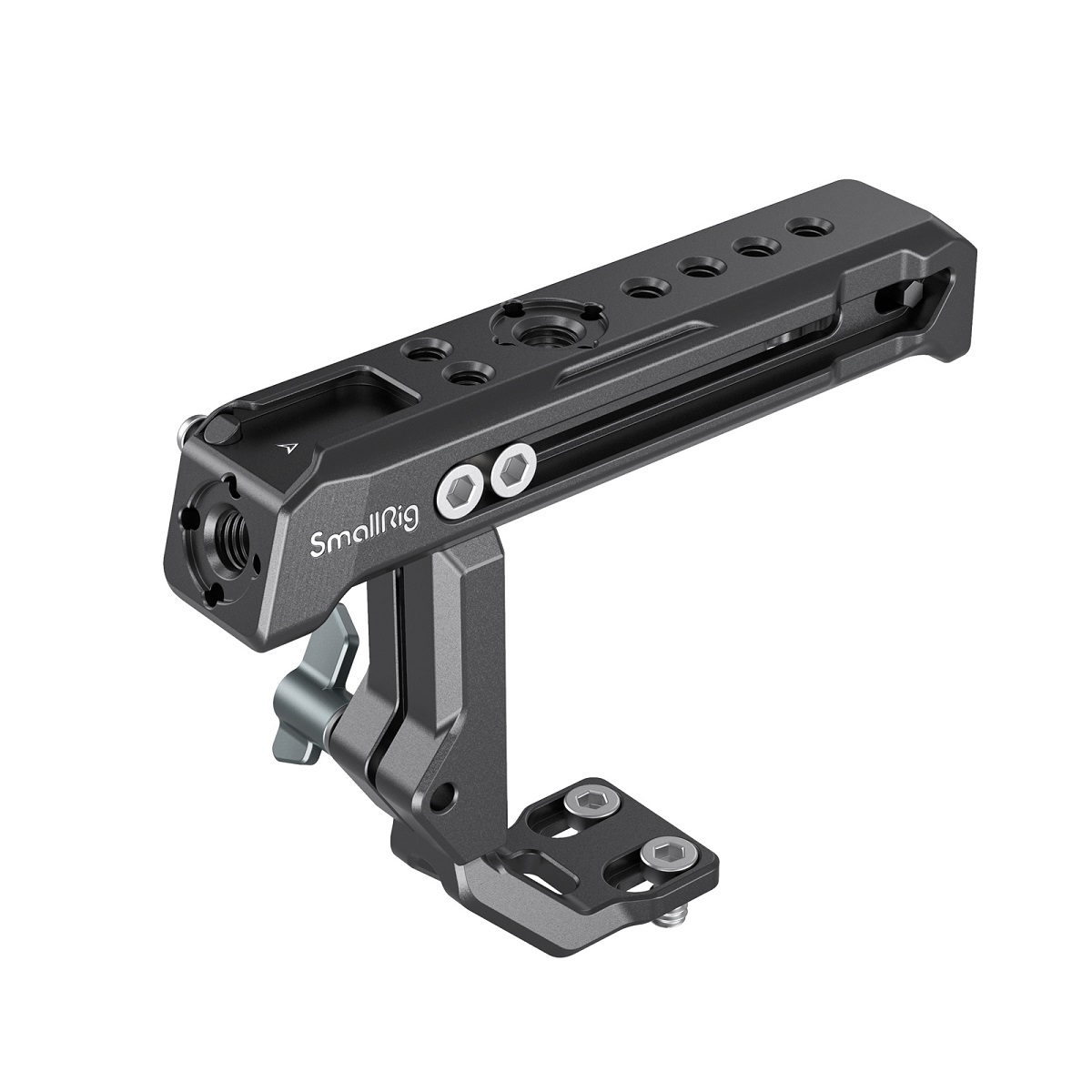 SmallRig 3082 Top Handle für Sony XLR-K1M/K2M/K3M/DMW-XLR1 – Vorderansicht mit Montageplatte und Griffarm