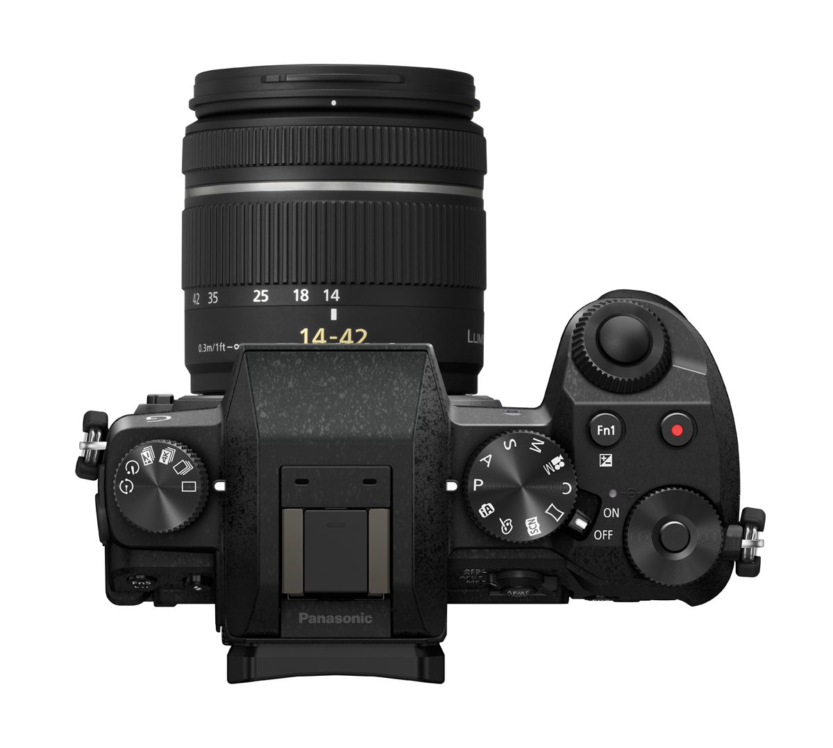 Lumix DMC-G70 + Lumix Vario 14-42mm F3.5-5.6 MEGA OIS Lumix DMC-G70K + Lumix Vario 14-42mm F3.5-5.6G , Draufsicht