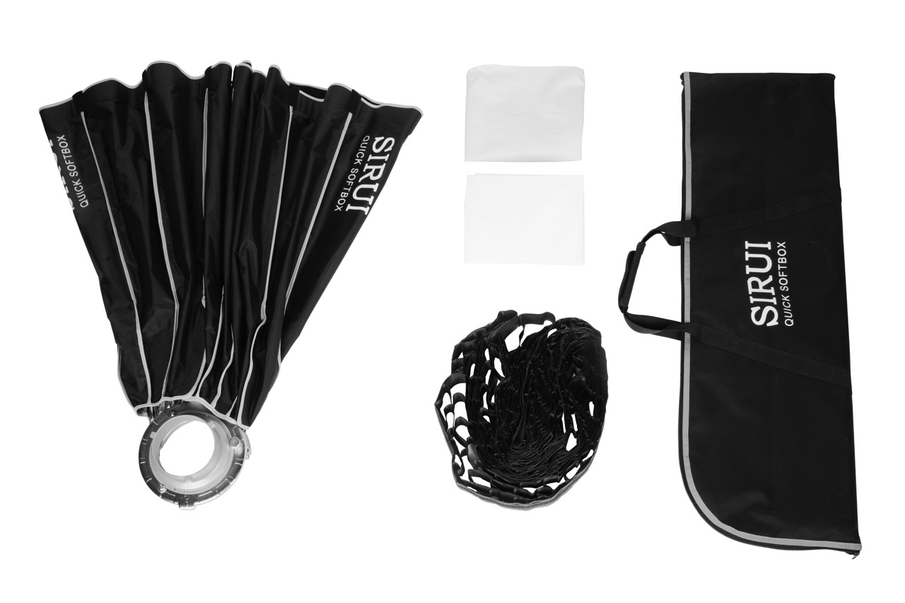 QR90-DP Parabolic Softbox 90cm QR90-DP Parabolic Softbox 90cm, kompletter Lieferumfang
