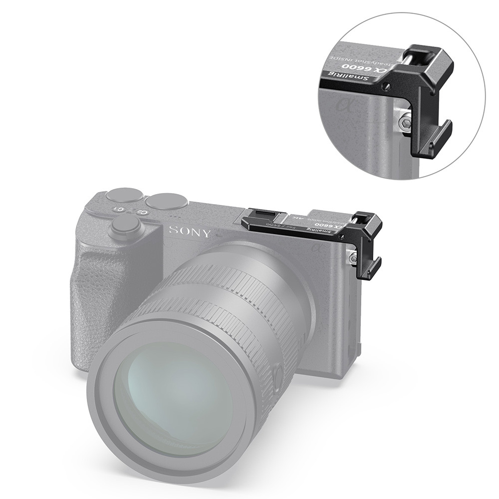 Left-Side Shoe Mount Relocation Plate (für Sony a6600) Left-Side Shoe Mount Relocation Plate (für Sony a6600)