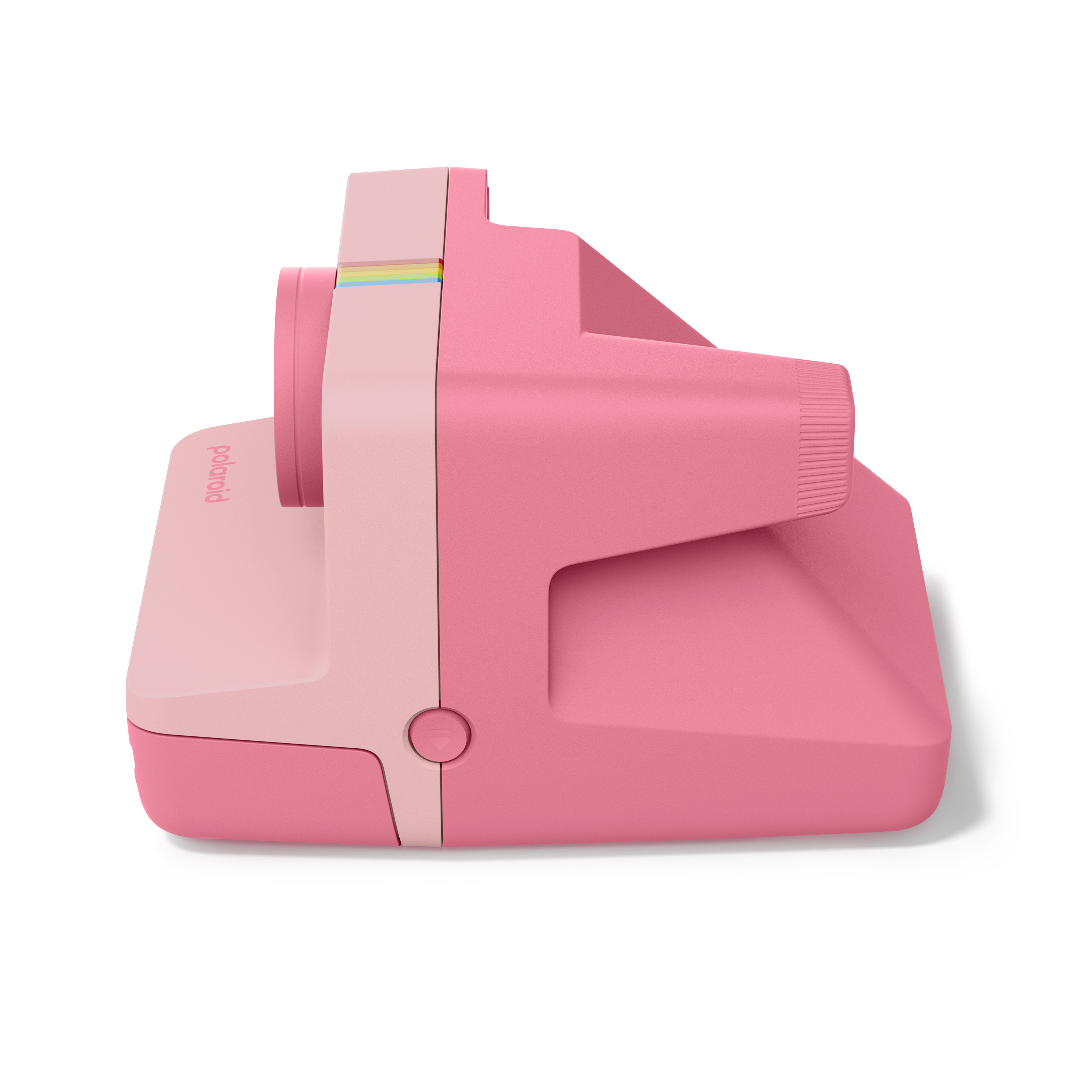 Polaroid Now Generation 3 in Pink – rechte Seitenansicht mit USB-C-Anschluss