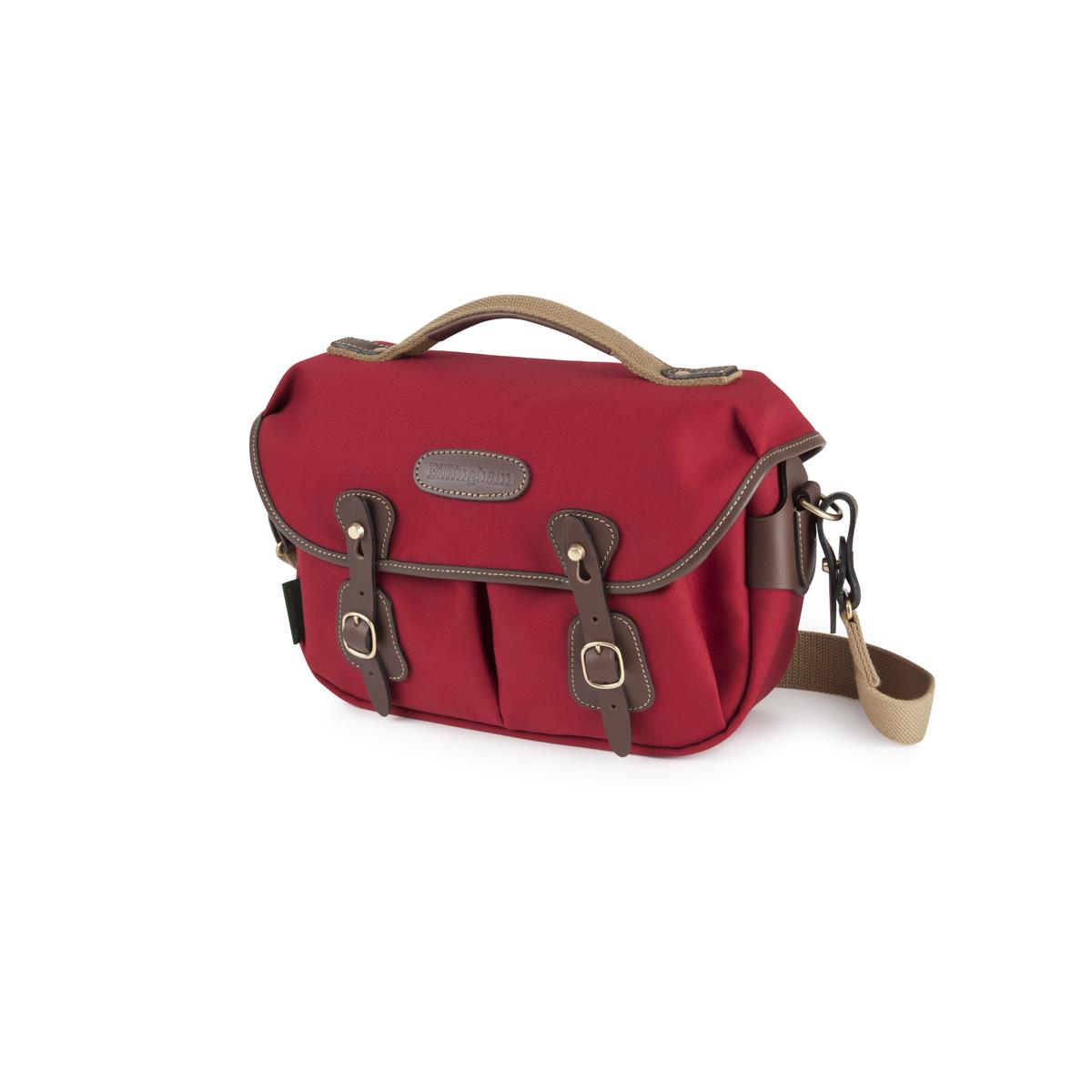 Hadley Small Pro (burgund/schokolade) – Canvas Billingham Hadley Small Pro Kameratasche in den Farben Burgund (rot) mit Schokoladenfarbigen Lderbeschlägen