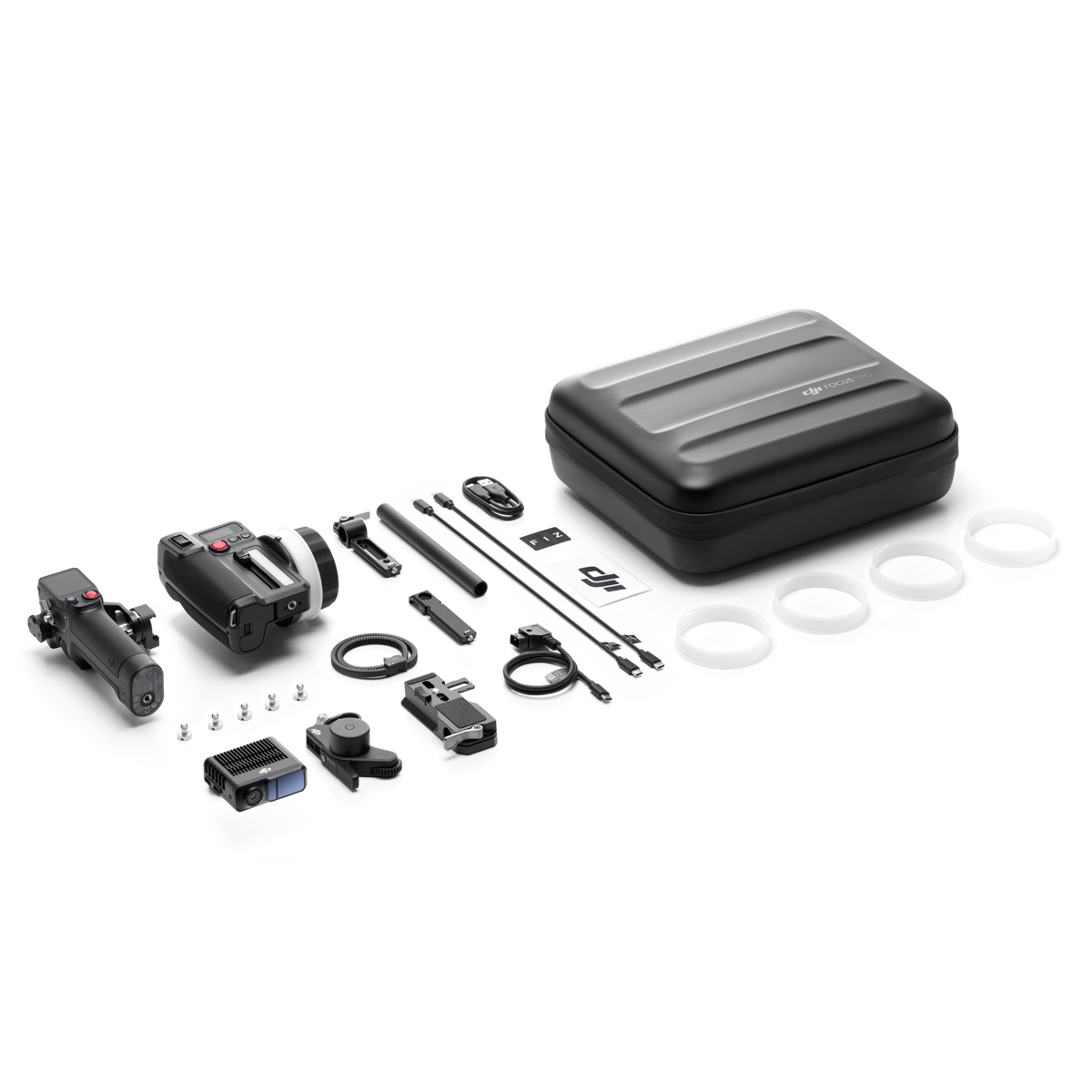 DJI Focus Pro All-In-One Combo – kompletter Lieferumfang mit Handgriff, Motor, Zubehör, Kabeln und Transportcase