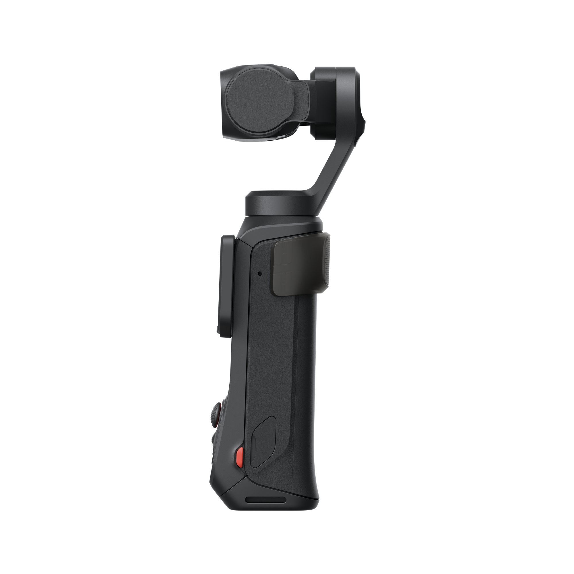 Insta360 Luna Ultra in Schwarz – linke Seitenansicht des Kameragriffs mit schwenkbarer Kameraeinheit