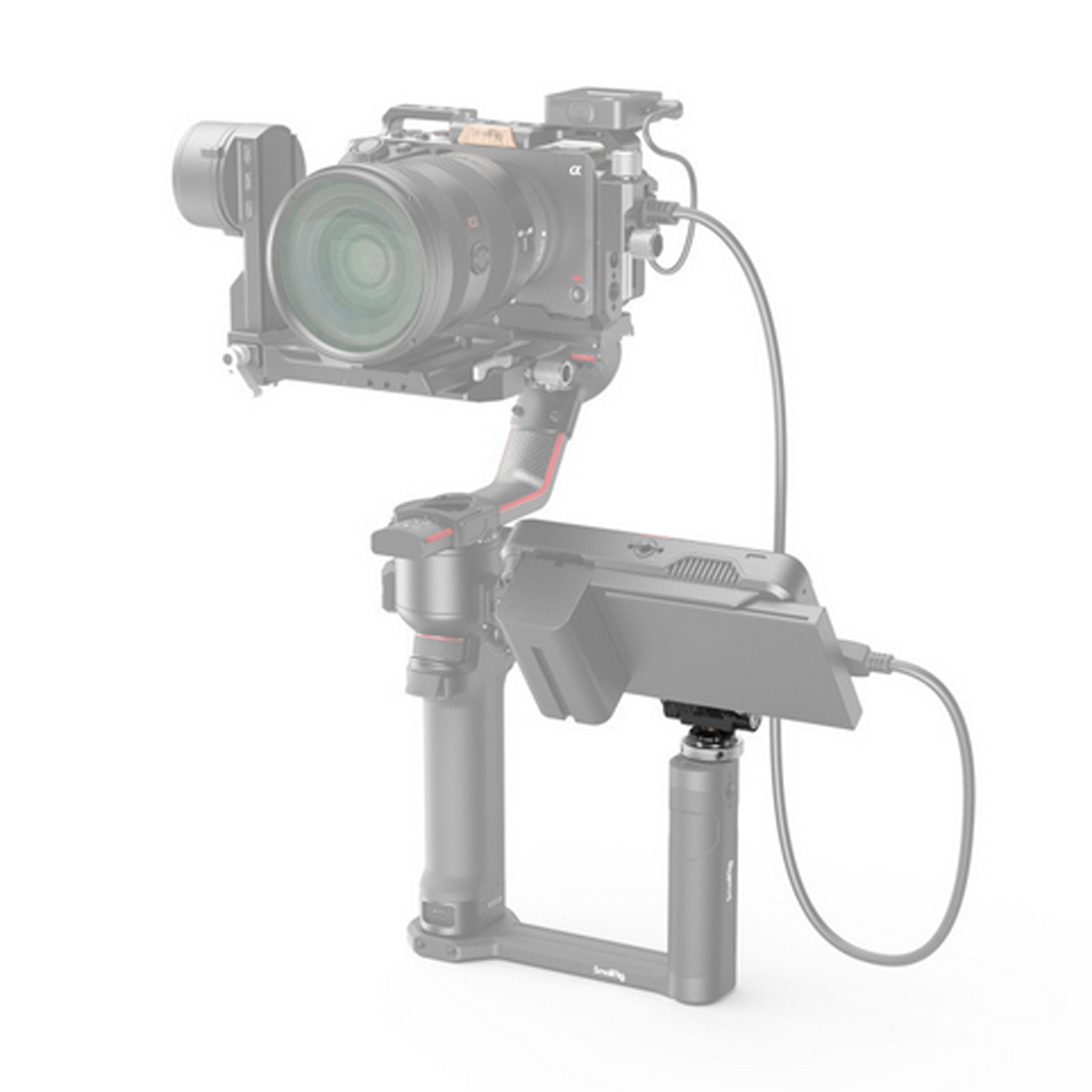 3514C Drop-in HawkLock mit Cold Shoe, mini Schnellwechsel-Monitorhalter 3514C Drop-in HawkLock Mini Schnellwechsel-Monitorhalterung mit Cold Shoe, Anwendungssbeispiel mit Kamera