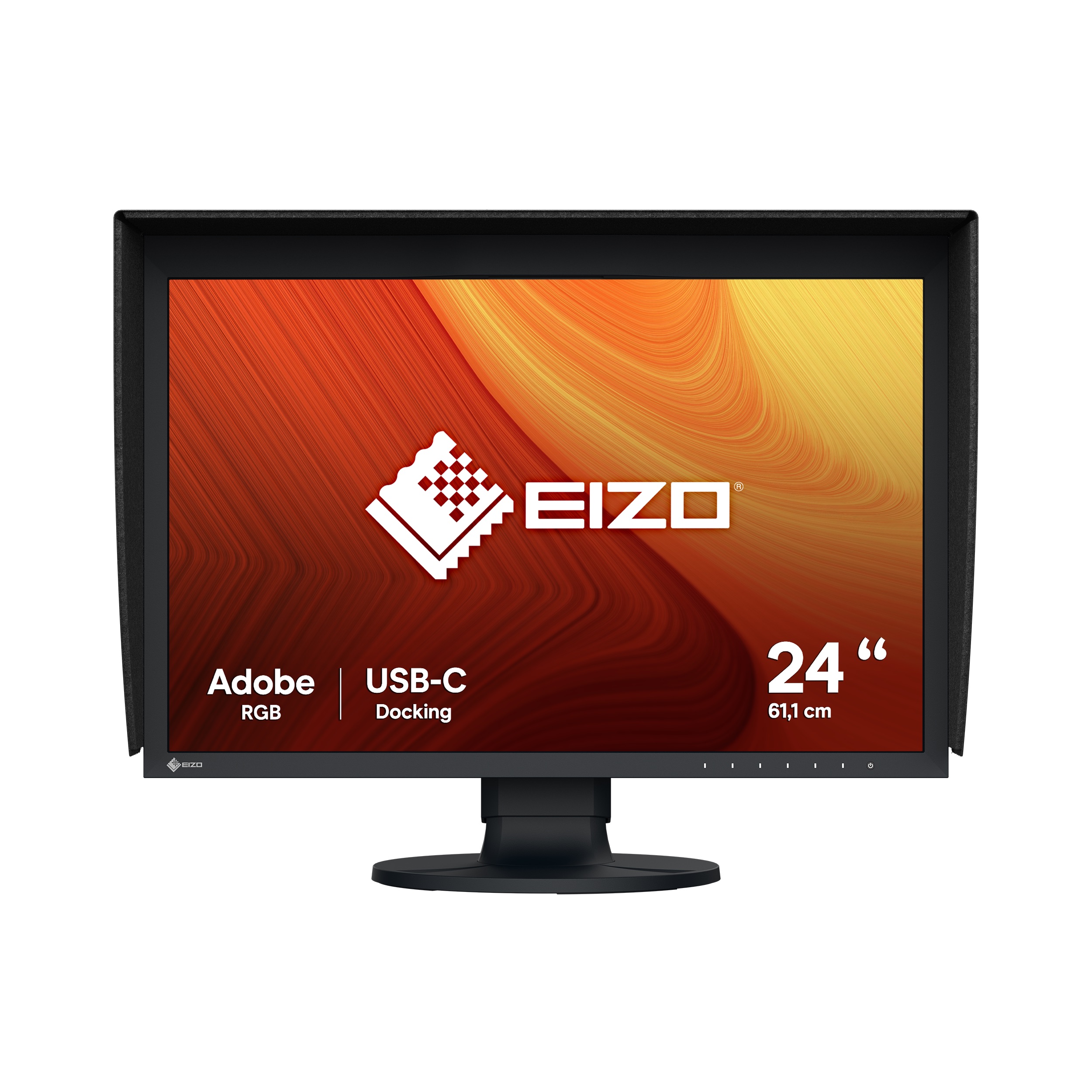 Eizo ColorEdge CG2400S-BK – Vorderansicht des 24,1 Zoll Grafikmonitors mit schmalem Rahmen und entspiegeltem Display