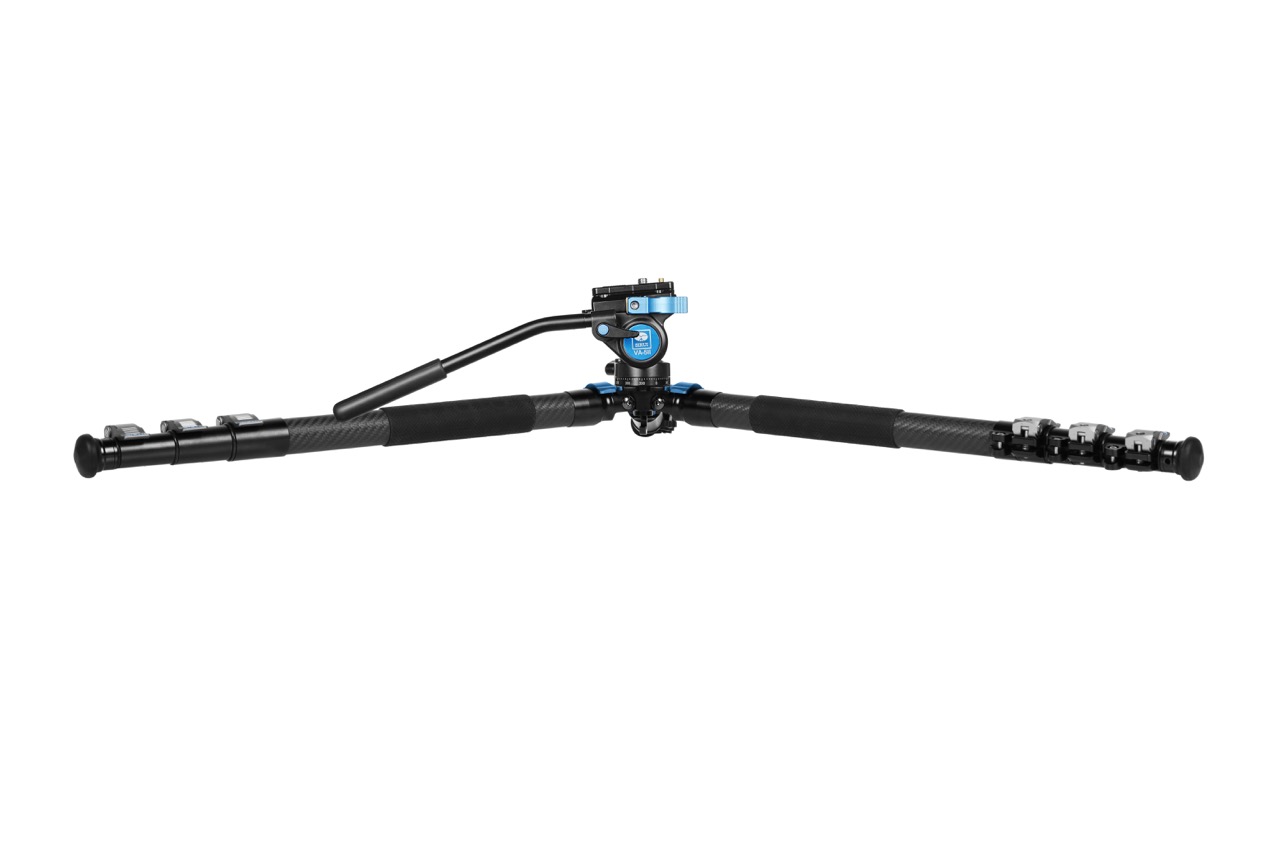 Sirui L-324F Landschafts Carbon Dreibeinstativ mit VA-5X Videoneiger, auf niedrigster Höher