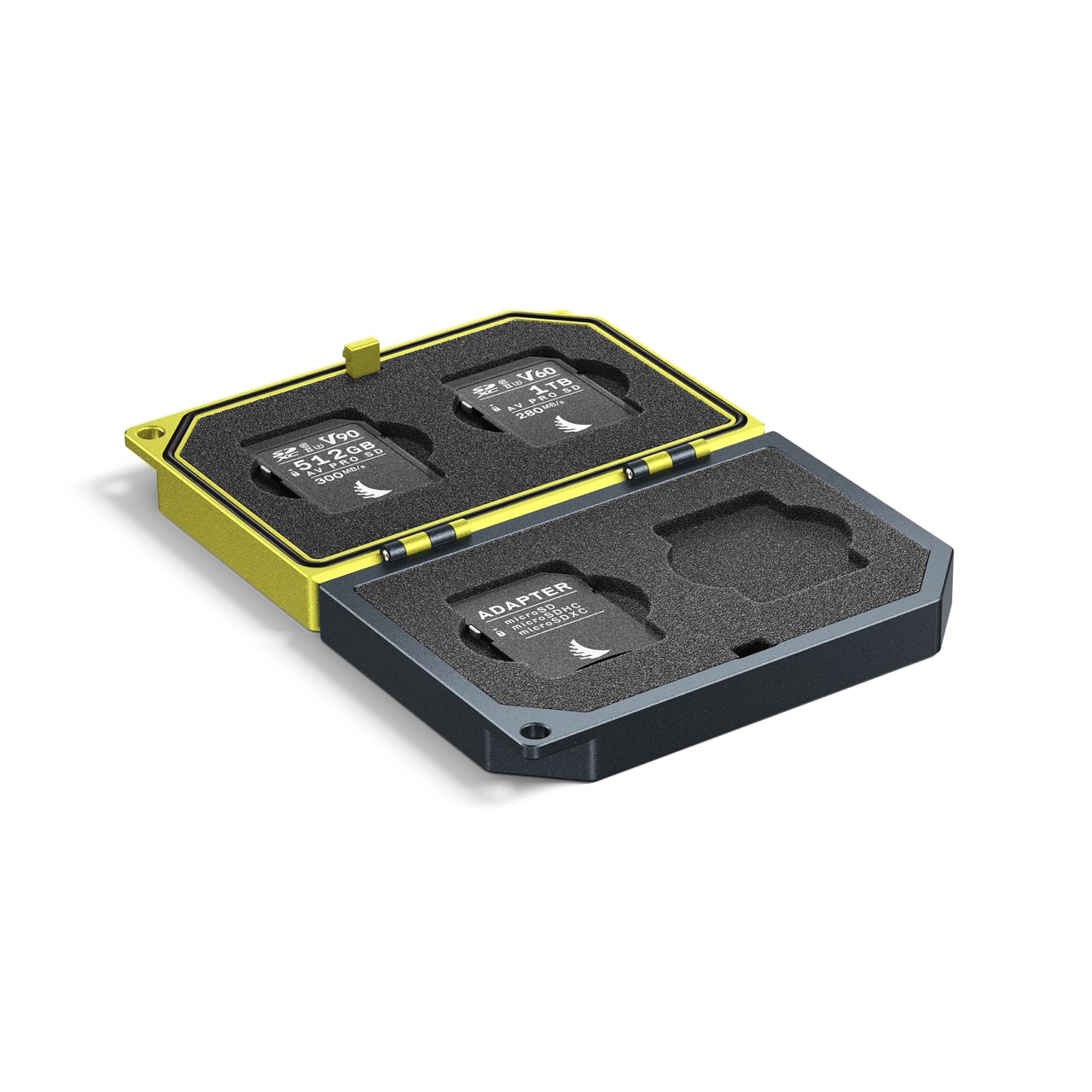 SD Media Tank Angelbird Media Tank für SD-Karten, offen liegend mit SD-Karten