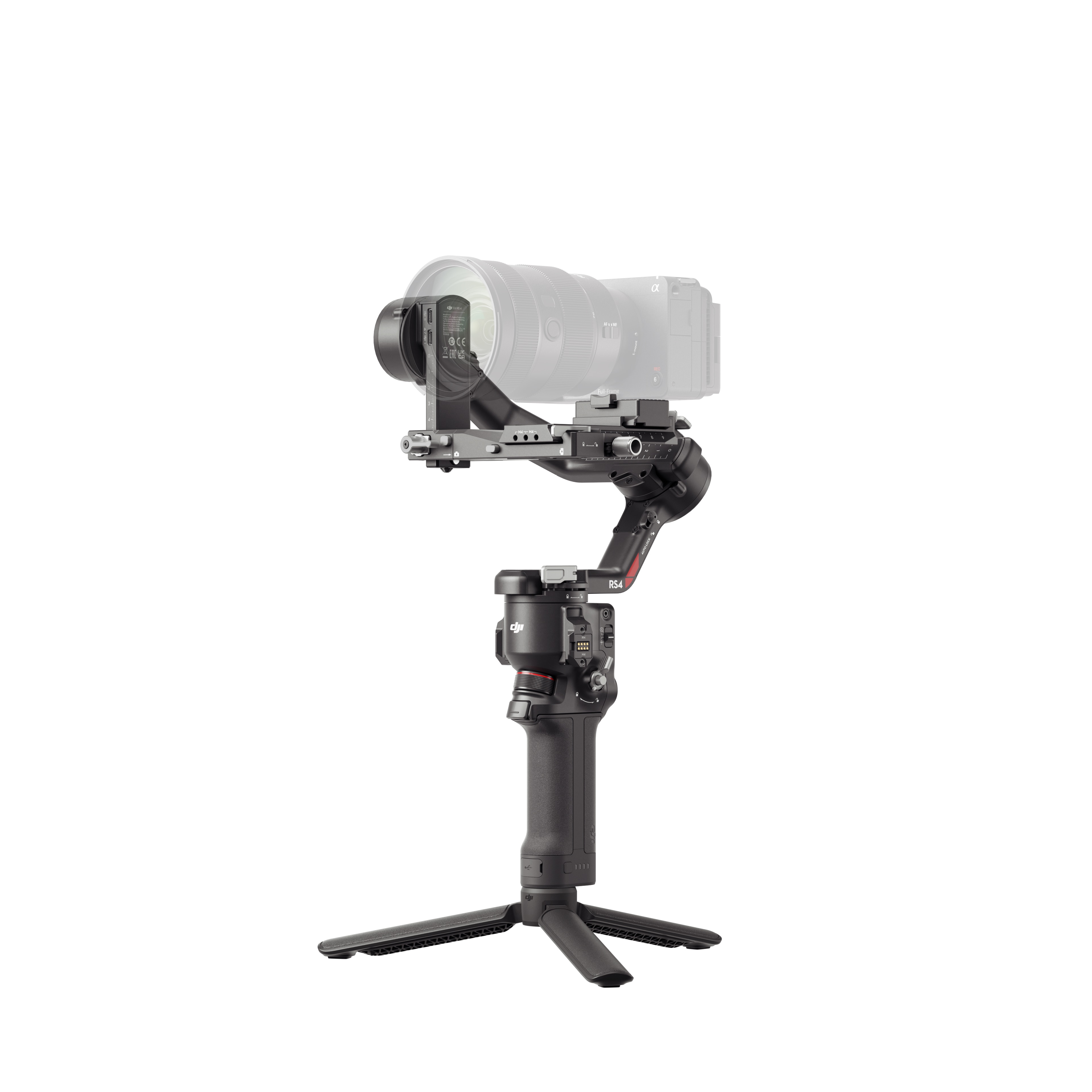 DJI RS 4 Gimbal mit Tripod, von Vorne rechts