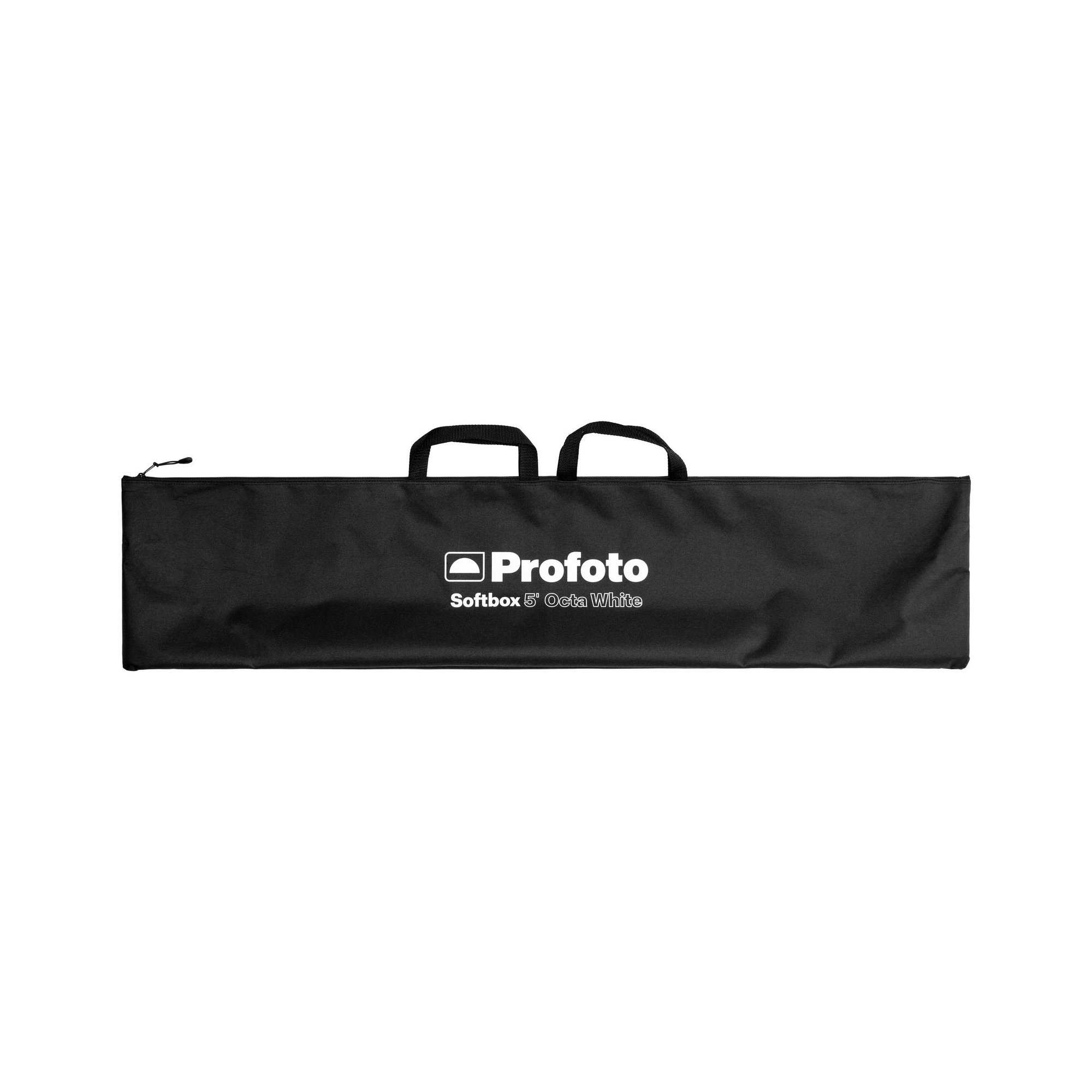 Schwarze Transporttasche für die Profoto Softbox 5' Octa White mit Tragegriffen und Reißverschluss.