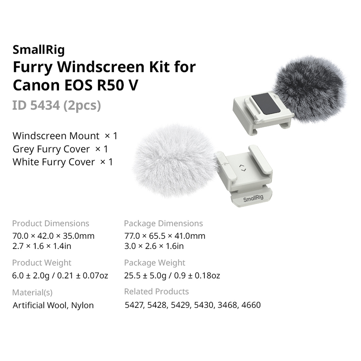 5434 Furry Windscreen Kit für Canon EOS R50 V 5434 Furry Windscreen Kit für Canon EOS R50 V