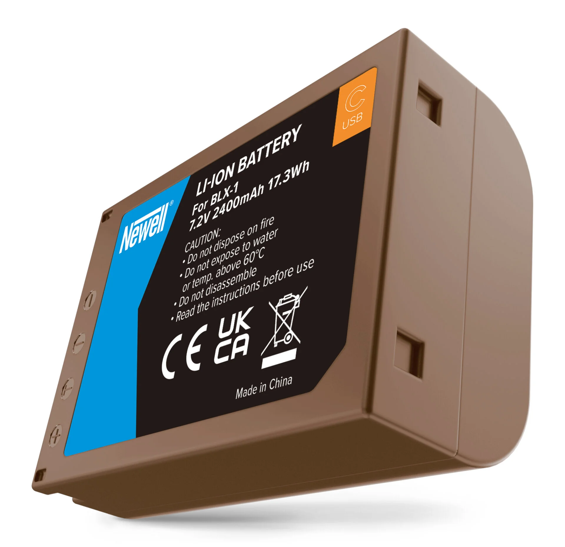 Li-Ion Akku mit USB-C für Olympus BLX-1