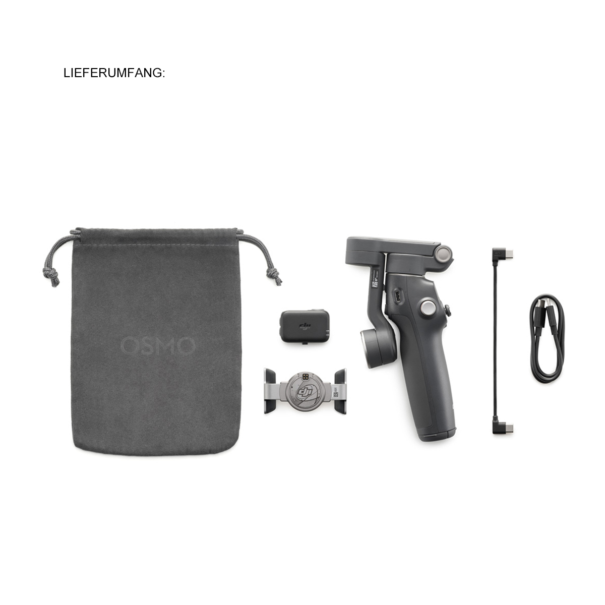 DJI Osmo Mobile 8 Advanced Tracking Kit – Lieferumfang mit Gimbal, Tracking-Modul, Tasche, Kabel und Halterung