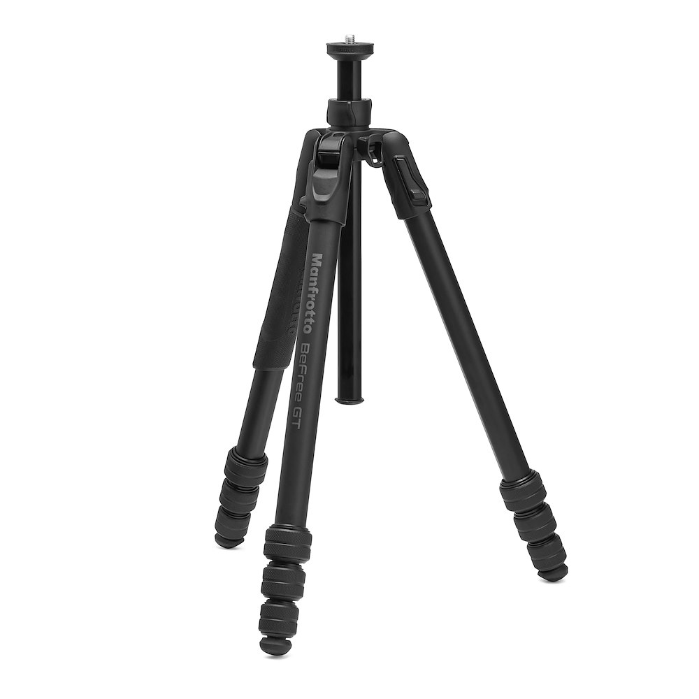 Befree GT PRO Alu-Stativ ohne Kopf Manfrotto Befree GT PRO Aluminium-Stativ ohne Kopf ausgeklappt aber eingefahren