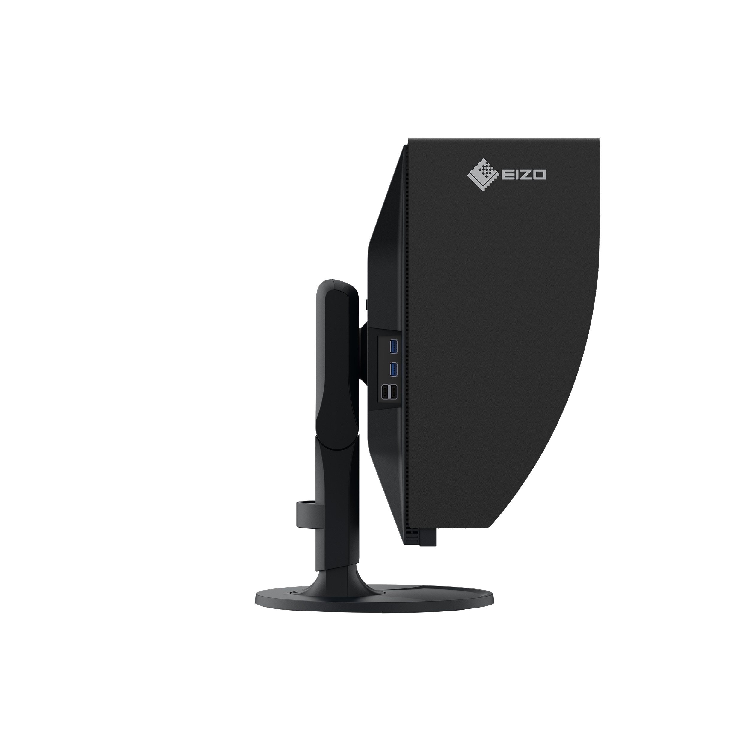 ColorEdge CG2400S-BK 24.1" Eizo ColorEdge CG2400S-BK – rechte Seitenansicht mit integrierten USB-Anschlüssen und Gehäuseprofil des Monitors