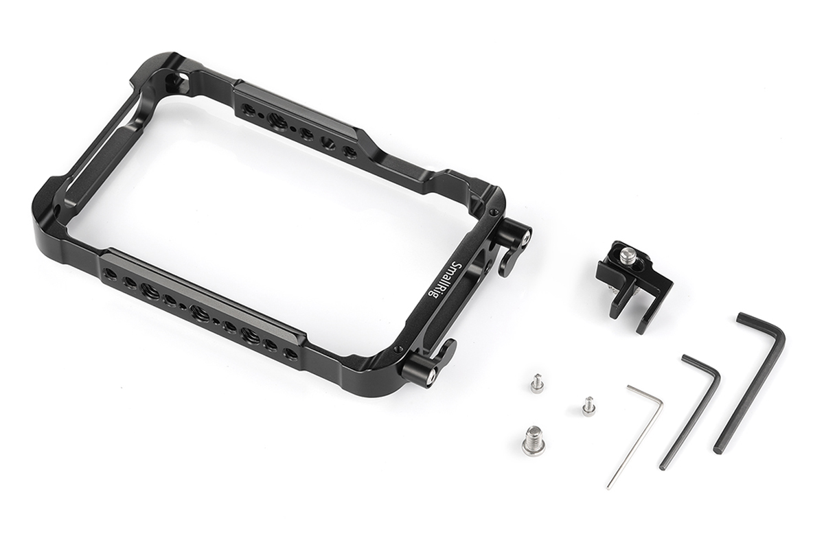 SmallRig CMA2209 Cage für Atomos Ninja V – Vorderansicht mit montiertem Monitorrahmen und freiem Zugang zu Anschlüssen