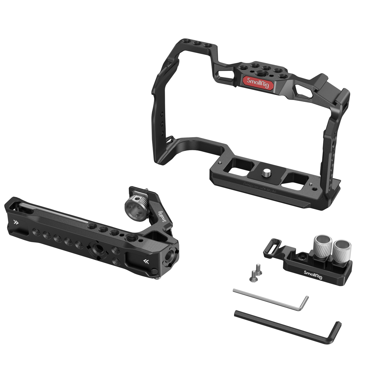 SmallRig 3830B Handheld Kit – Lieferumfang mit Cage, Top-Handle, Halterung und Montageschrauben im Set