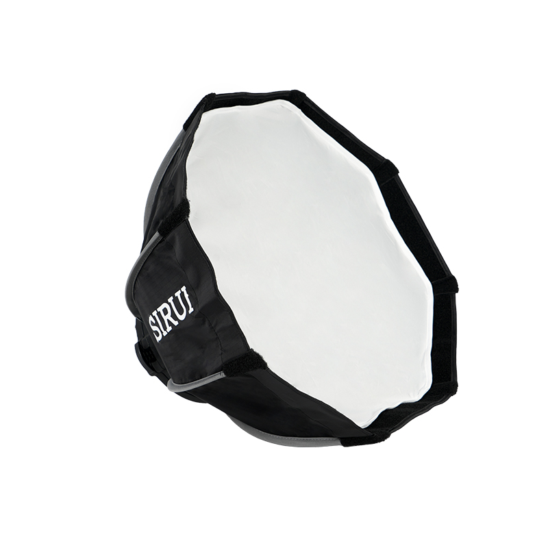 Sirui QR30 Mini Softbox in Vorderansicht mit weißer Diffusorfläche und schwarzem Gehäuse für weiches Licht.