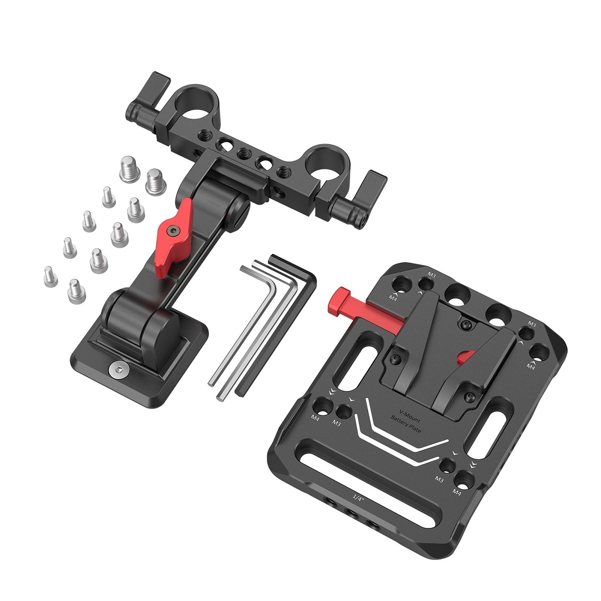 SmallRig  2991 V-Mount Batteriehalter mit verstellbarem Arm, leieferumfang