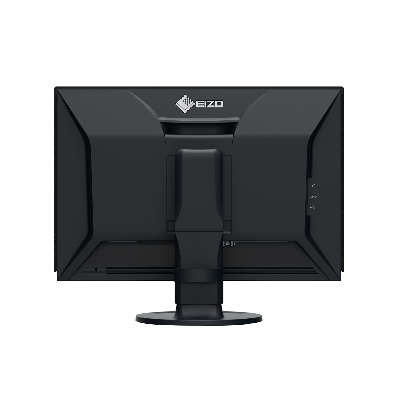 ColorEdge CG2400SV-BK 24.1" Eizo ColorEdge CG2400SV-BK 24.1 Zoll – Rückseite mit stabiler Monitorhalterung und integrierten Anschlussbereichen