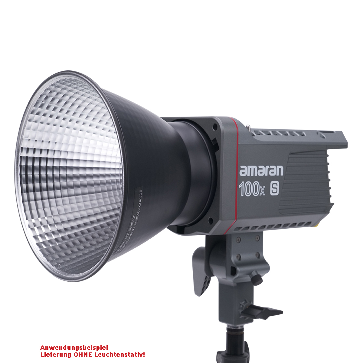 Amaran 100x S Bi-Color LED, Ansicht von Rechts auf Stativ