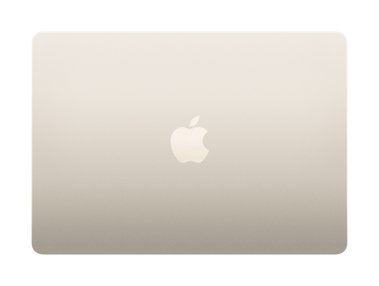 Apple MacBook Air M3 13 Zoll in Polarstern von Oben mit zugeklapptem Bildschirm