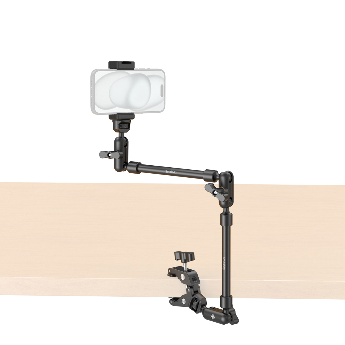 SmallRig Desktop Shooting Magic Arm mit Crab Clamp – Tischhalterung mit Gelenkarm und Smartphone-Halterung