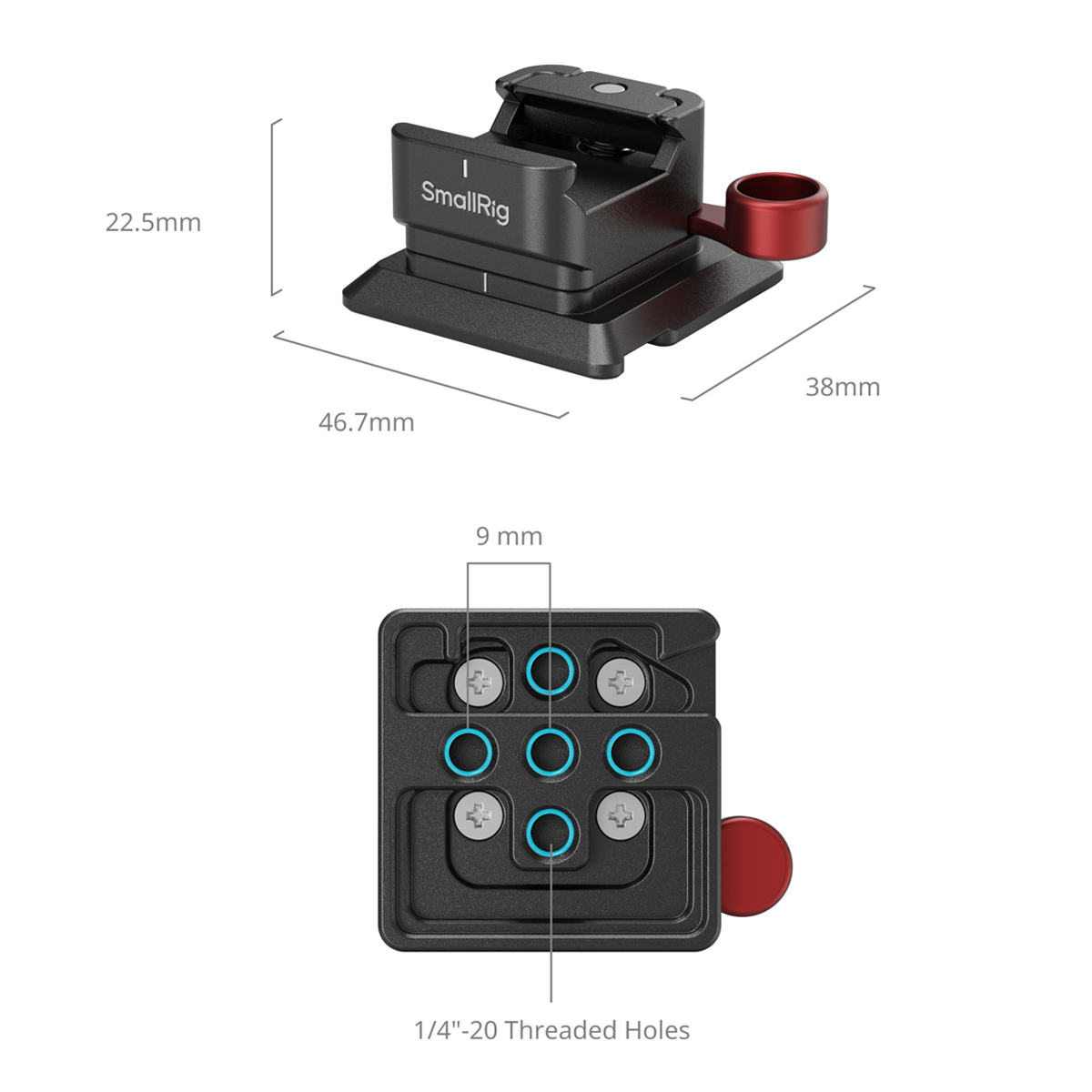 SmallRig NATO-Klemme für Arca-Swiss Schnellwechselplatte – kompakte Klemme mit Verriegelungshebel