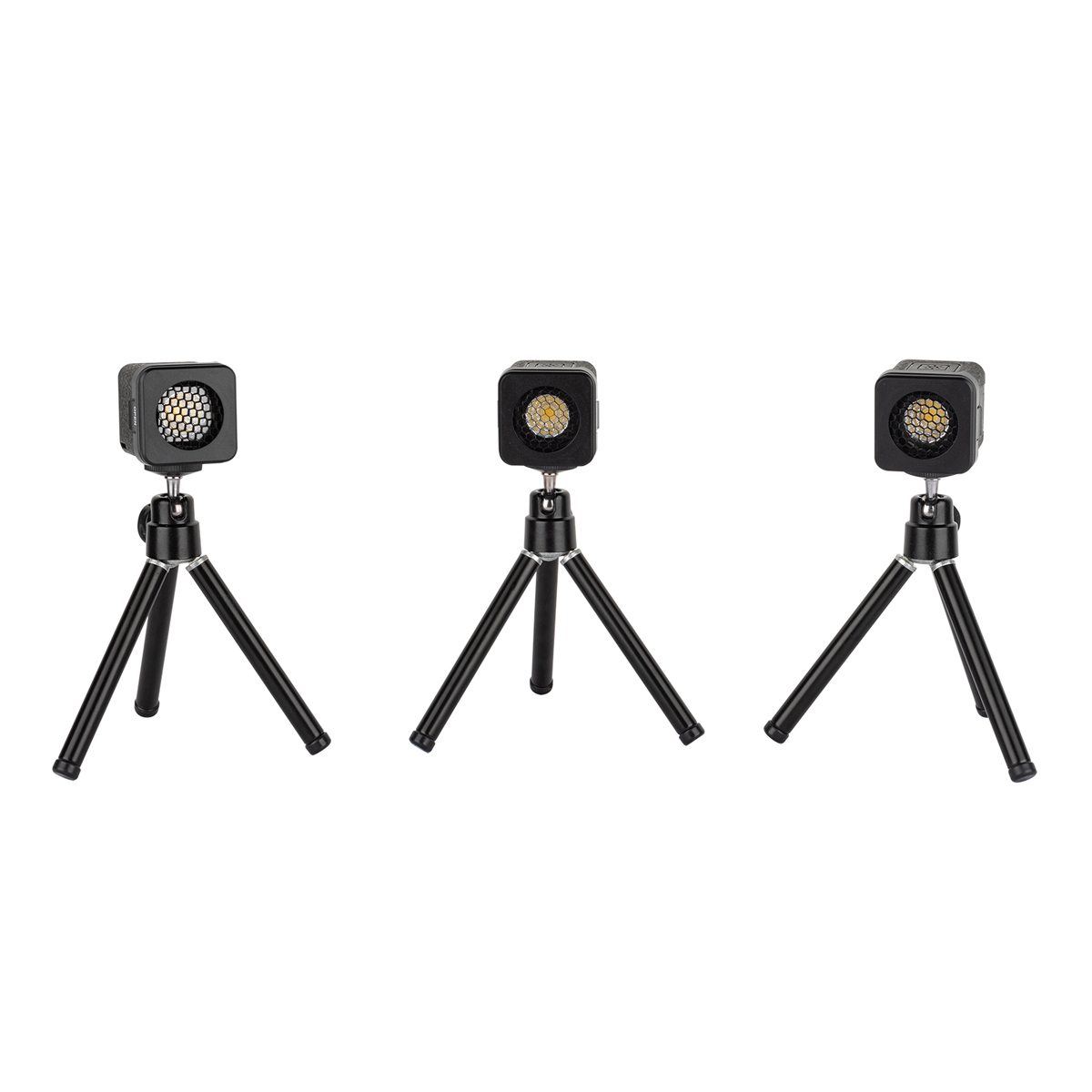 SmallRig 3469 RM01 LED Videolicht Kit 5600K, 3 Lampen auf Stativ mit Wabenaufsatz