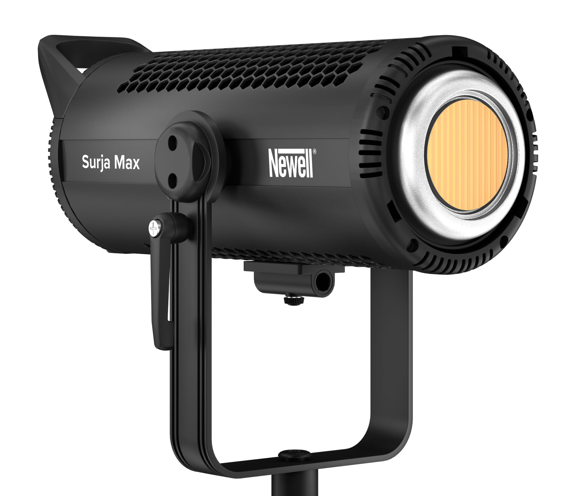 Newell Surja Max 500 LED-Leuchte in schräger Vorderansicht mit offenem COB-LED-Modul
