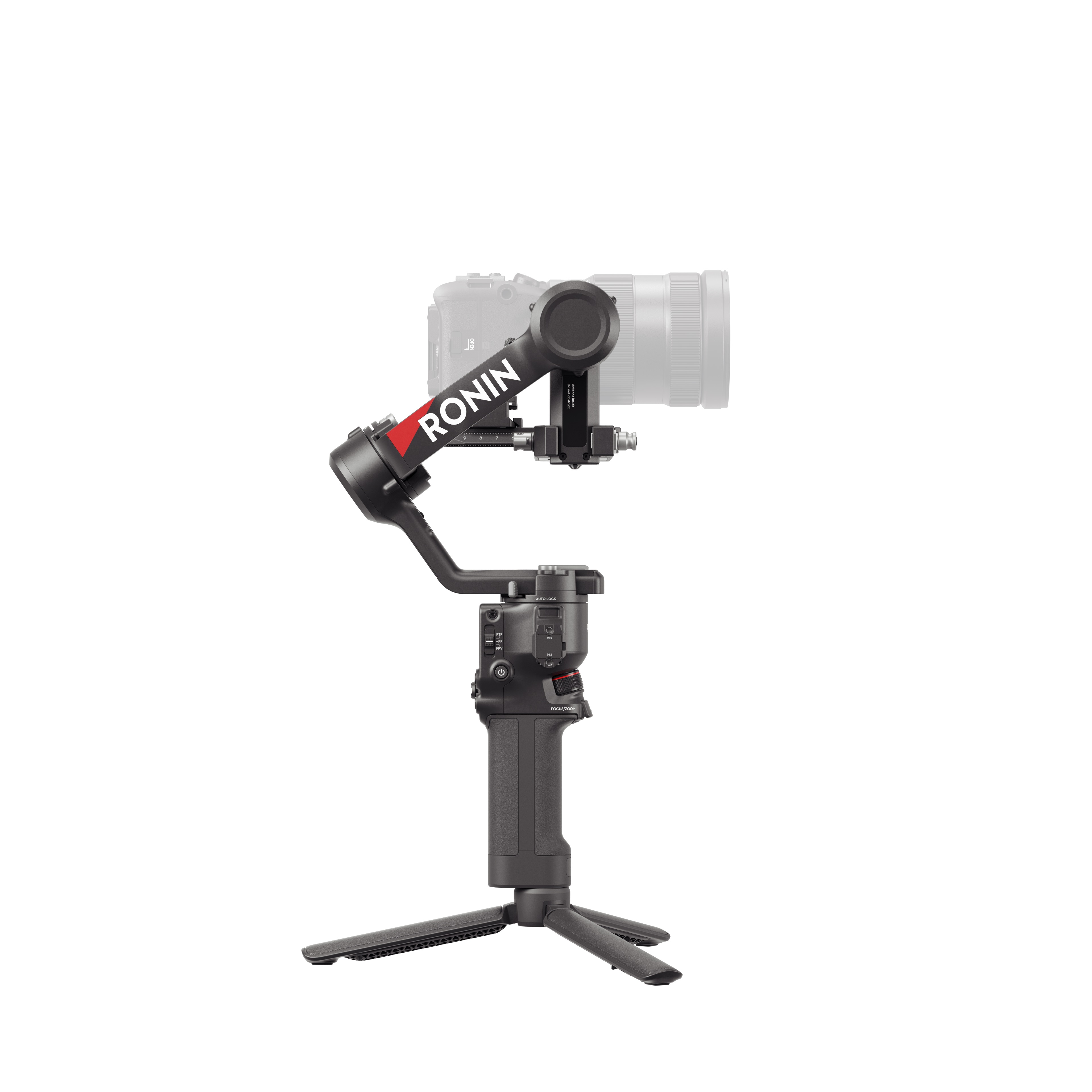 DJI RS 4 Gimbal mit Tripod, von Links