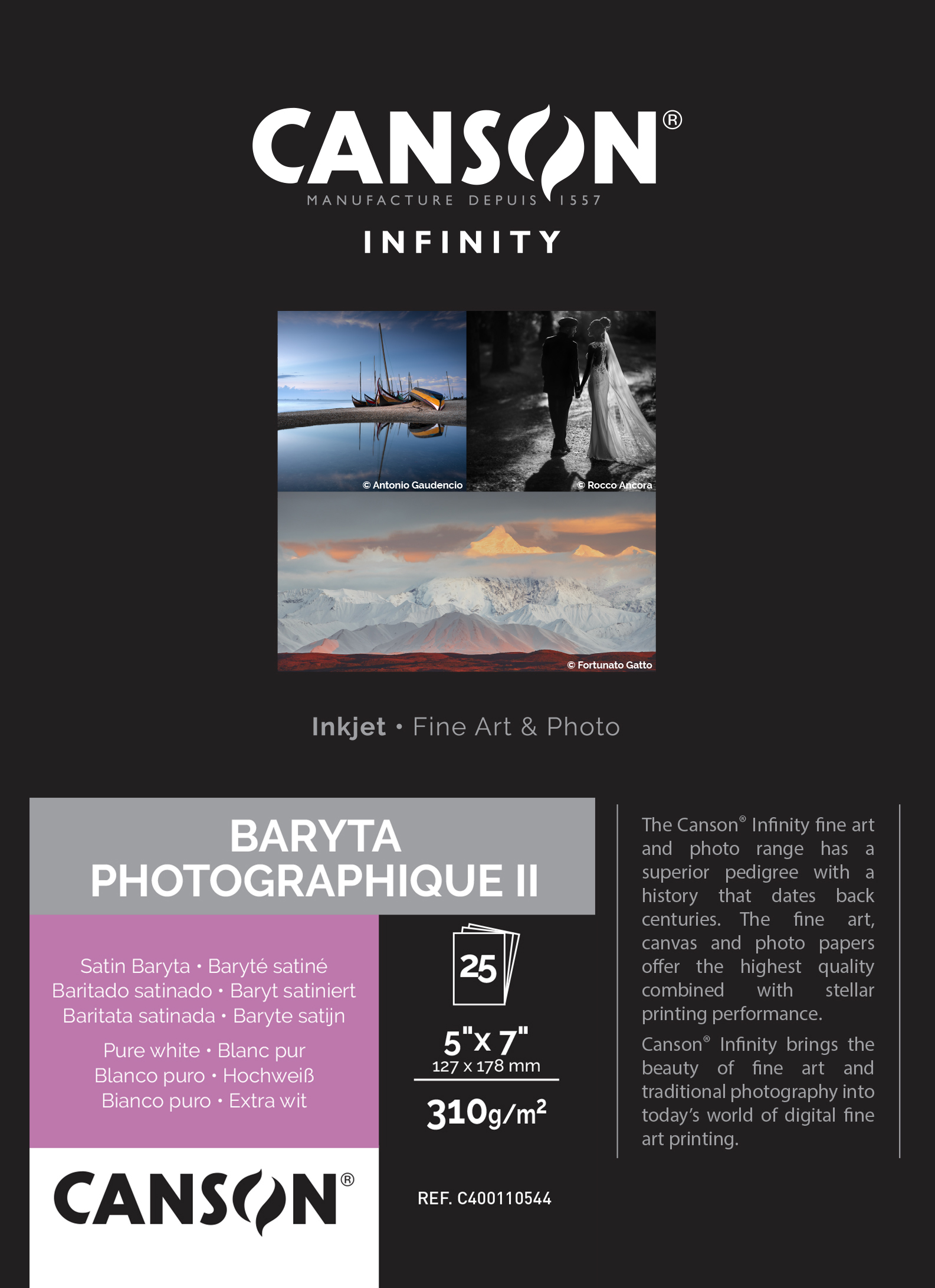 Baryta Photographique II Satin 310g / 13x18cm / 25 Blatt