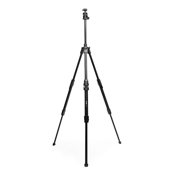 Manfrotto ONE Alu Photo-Stativ mit XPRO Kugelkopf (Q6T) – Vorderansicht des ausgefahrenen Aluminium-Kamerastativs