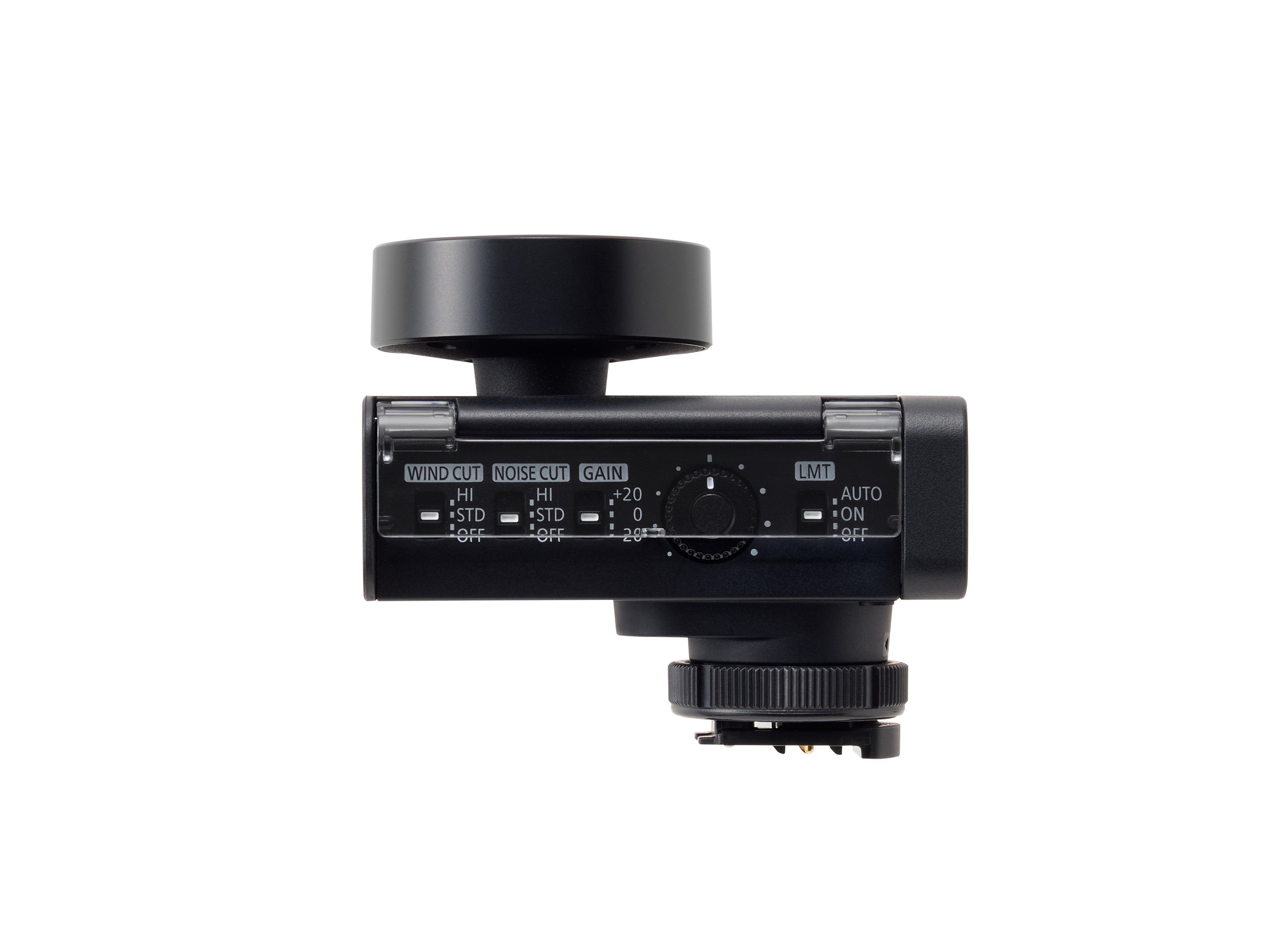 Panasonic DMW-DMS1 digitales Richtrohrmikrofon – Seitenansicht mit Bedienelementen