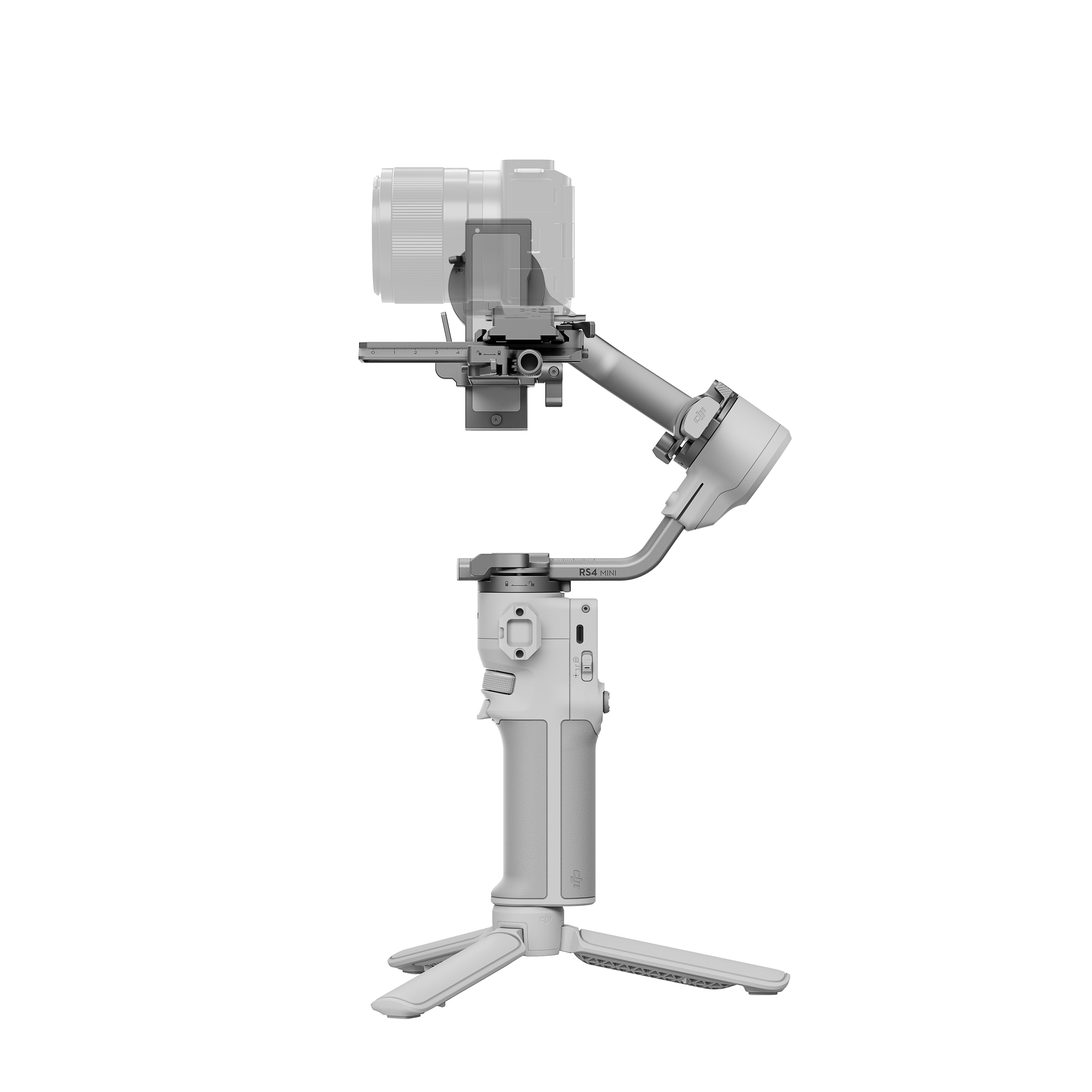 RS 4 Mini DJI RS4 Mini Gimbal, Linke Seite mit Kamera