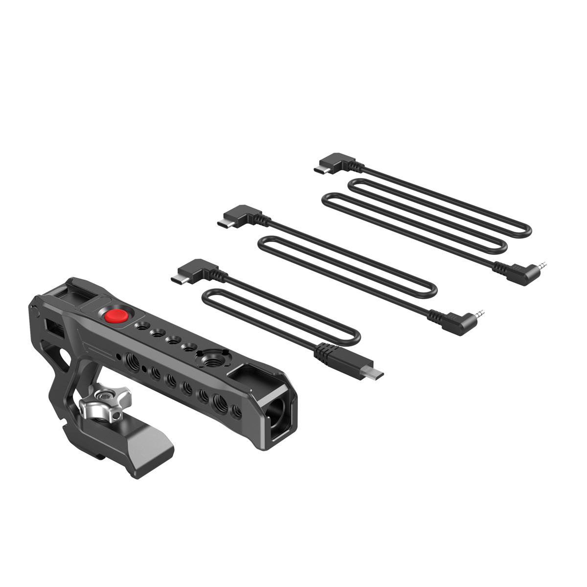 SmallRig 3322 Handgriff mit Record Start Stop Remote Trigger – Lieferumfang mit Griff und Verbindungskabeln