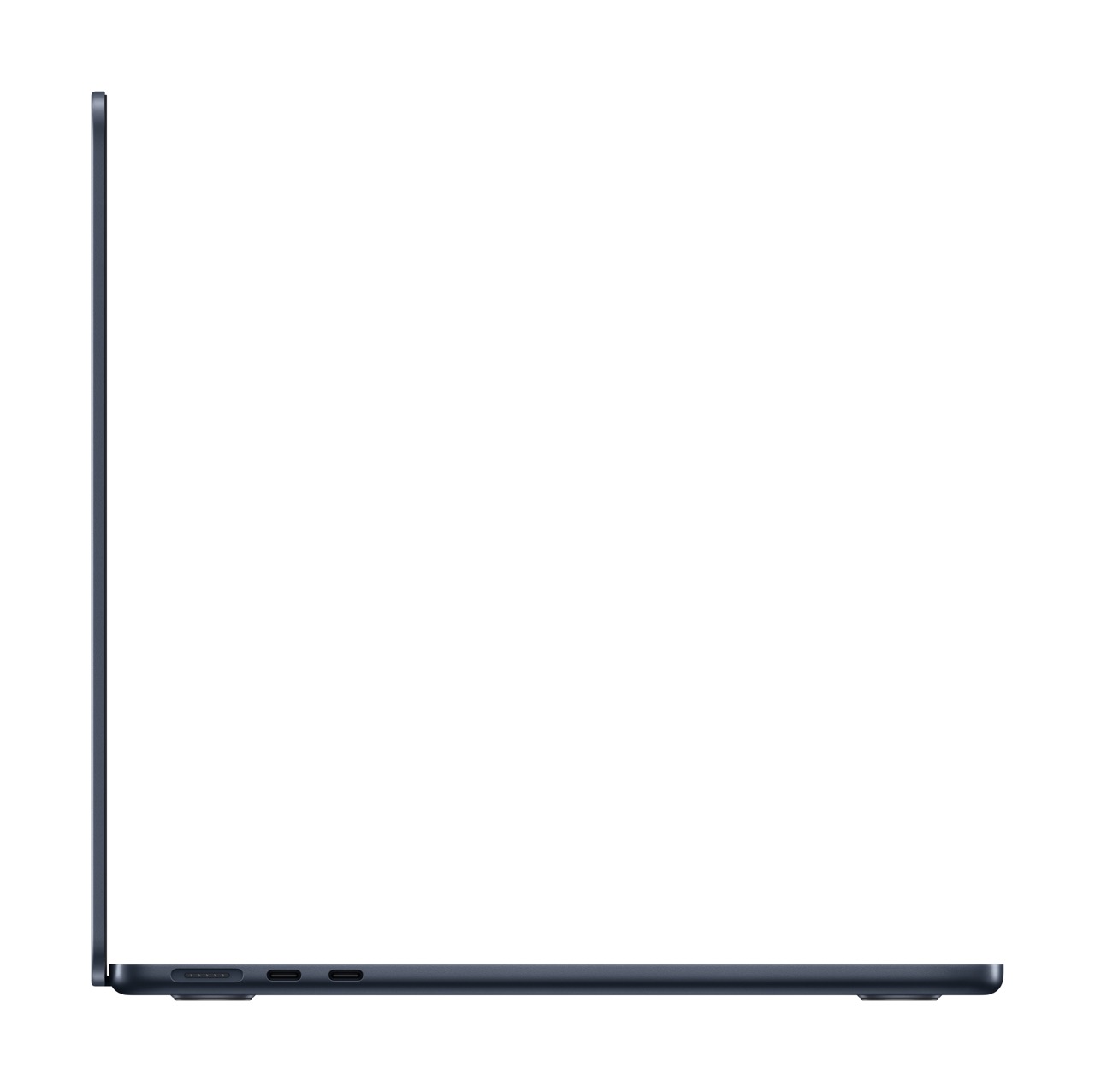 Apple MacBook Air M3 13 Zoll in Midnight von links mit aufgeklappten Bildschirm