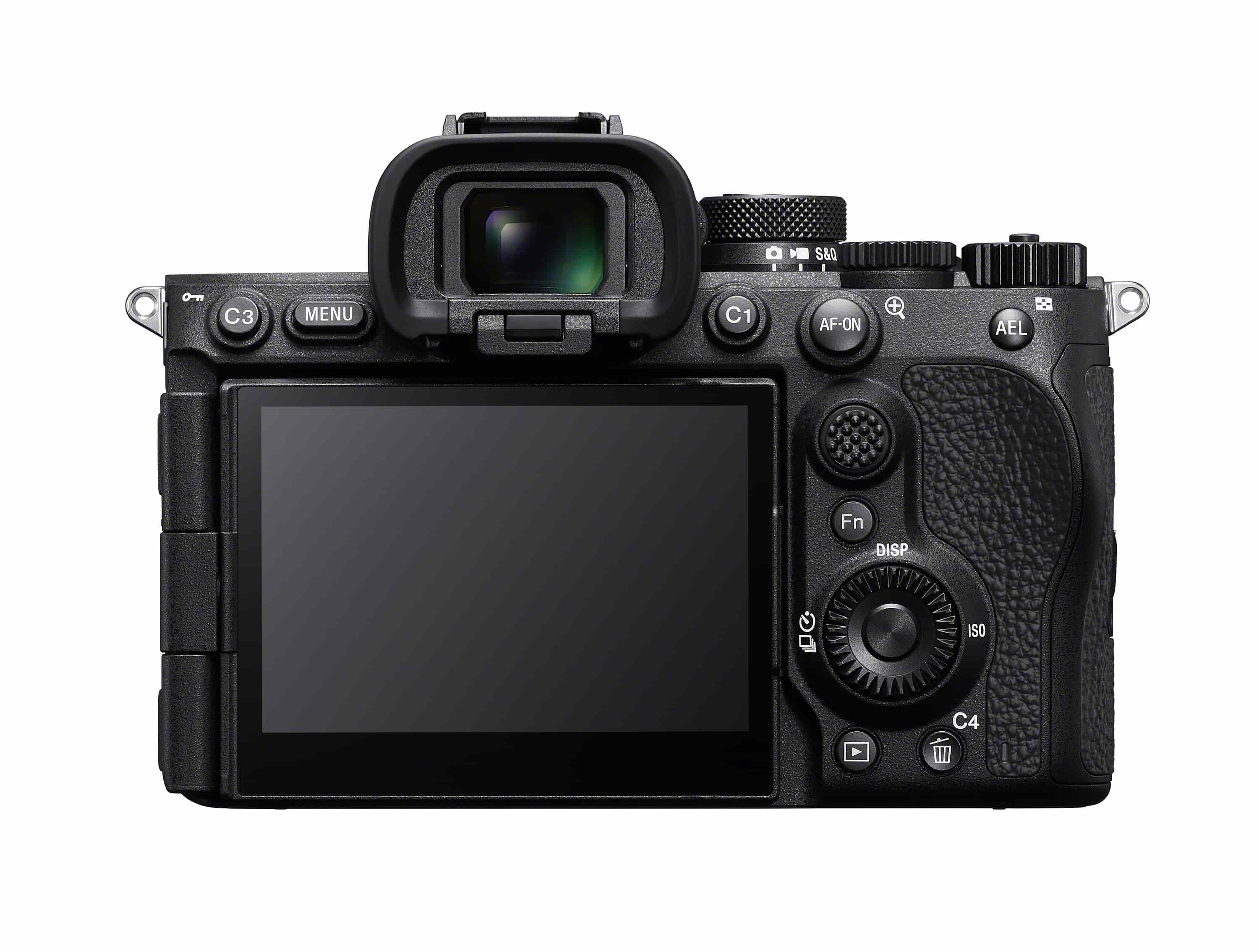 Sony Alpha 7R VI – Rückseite mit Display, elektronischem Sucher und Bedienelementen