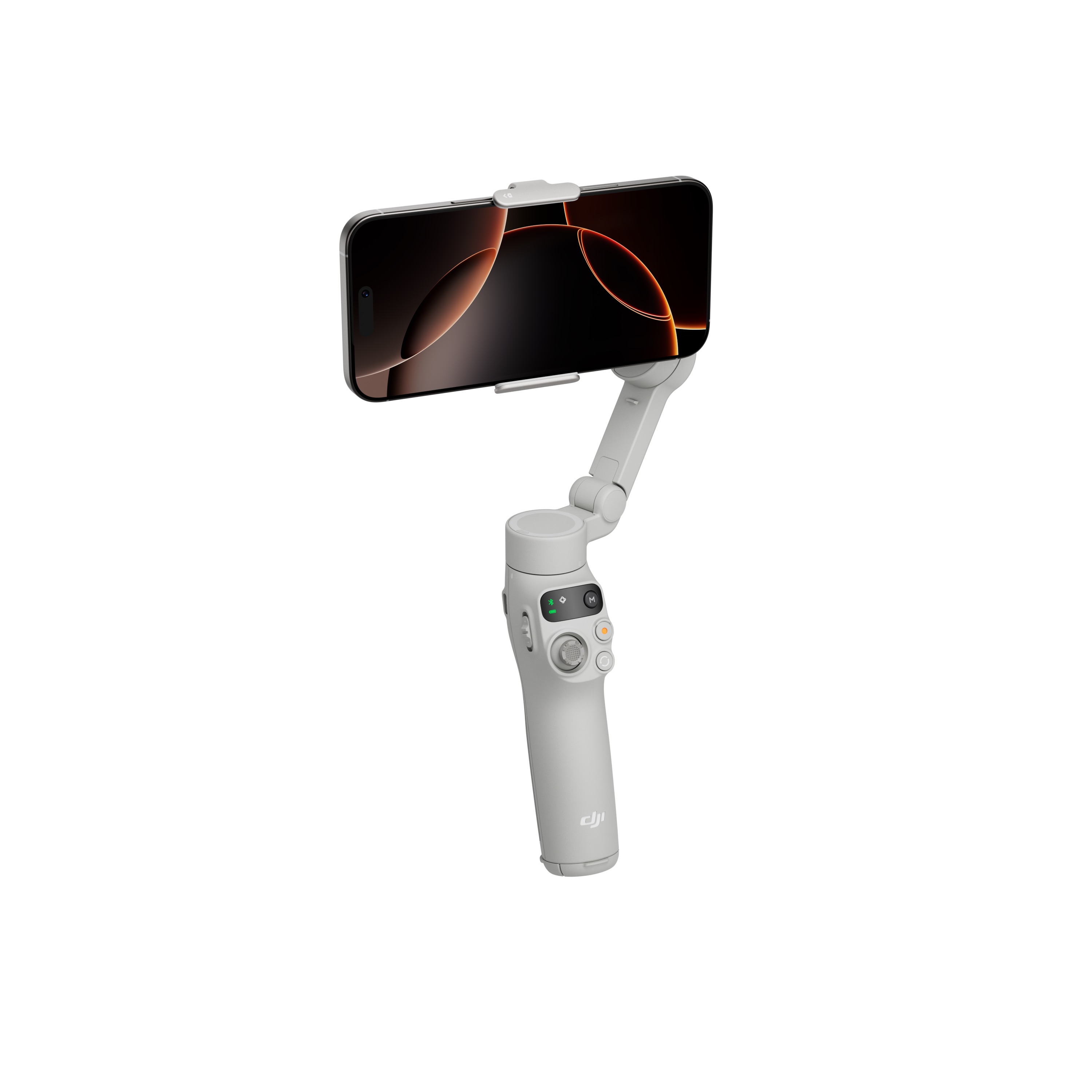 Osmo Mobile 7 DJI Osmo Mobile 7P Gimbal, Frontal leicht schräg rechts mit iPhone