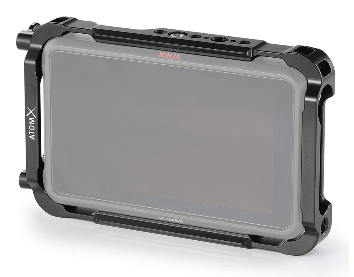 SmallRig CMA2209 Cage für Atomos Ninja V – Frontansicht mit eingesetztem Monitor und umlaufendem Schutzrahmen